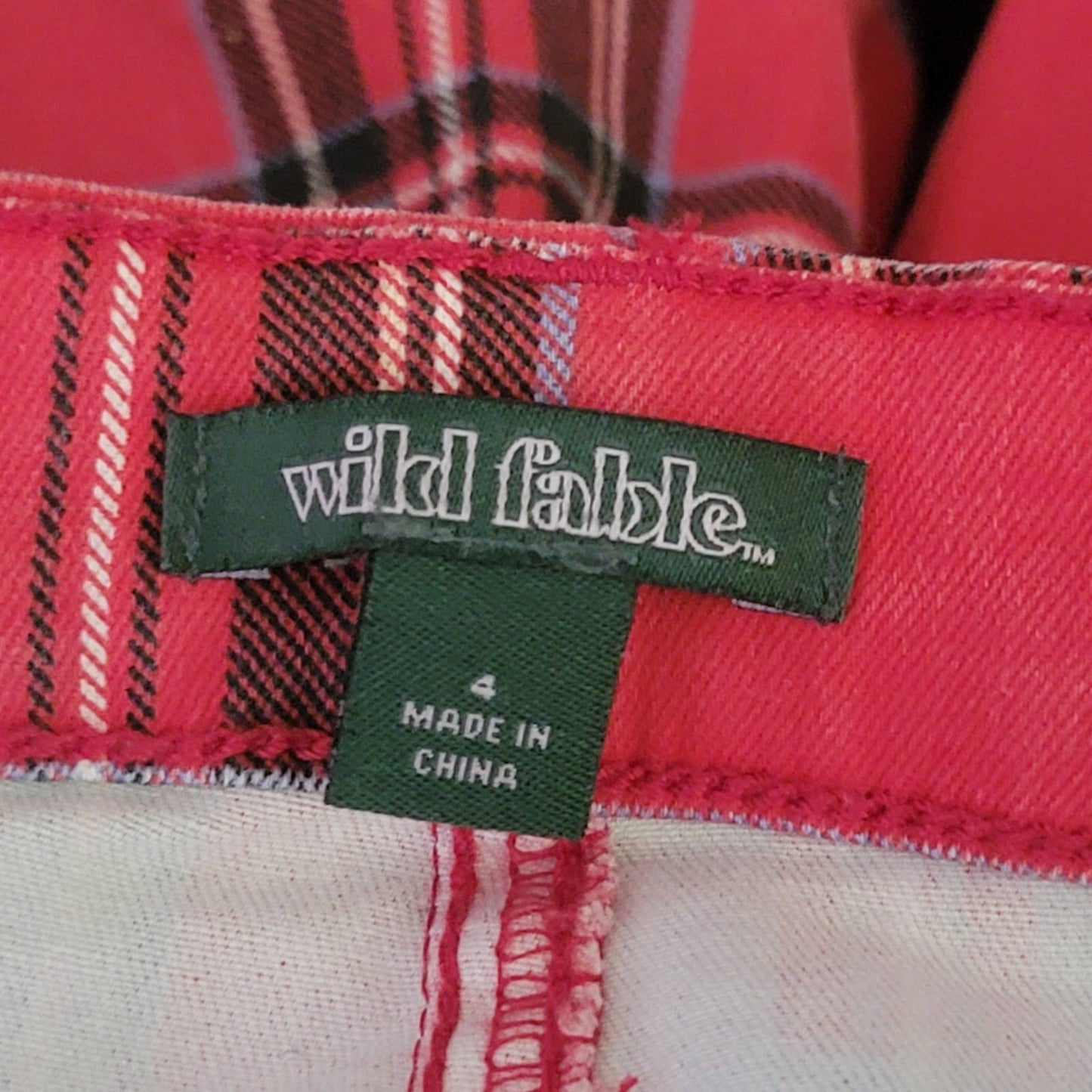 Red Tartan Plaid High Waisted Skinny Pants