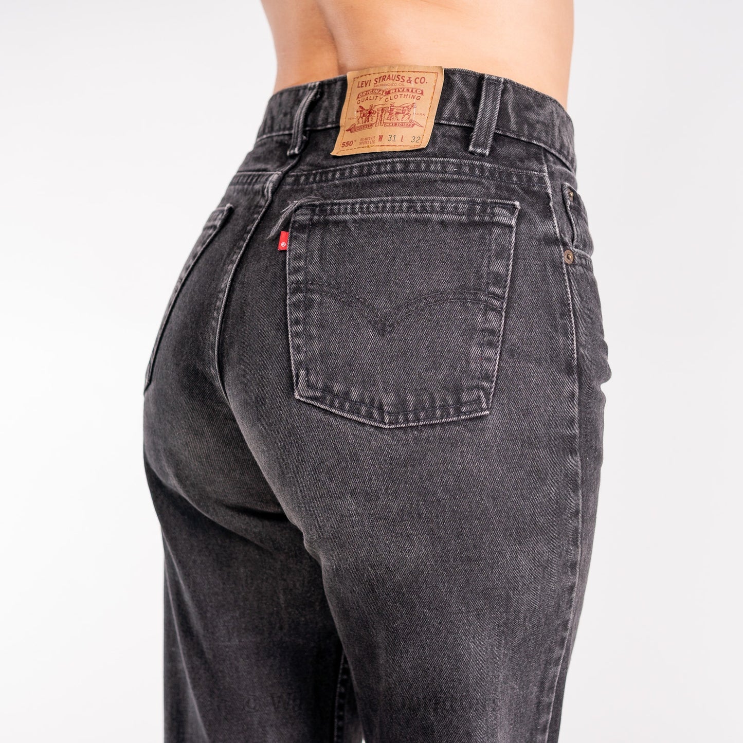 Vintage 90s Deadstock Black Levi 550's 31x32