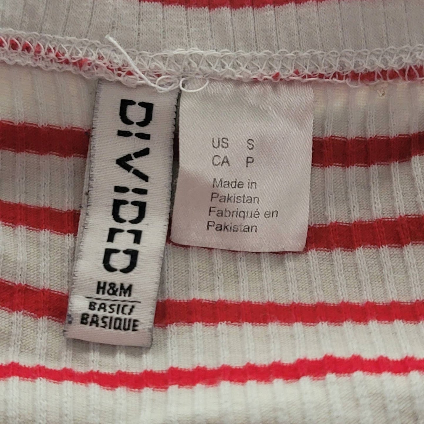 H&M Striped Crop Top Halter Tee Shirt