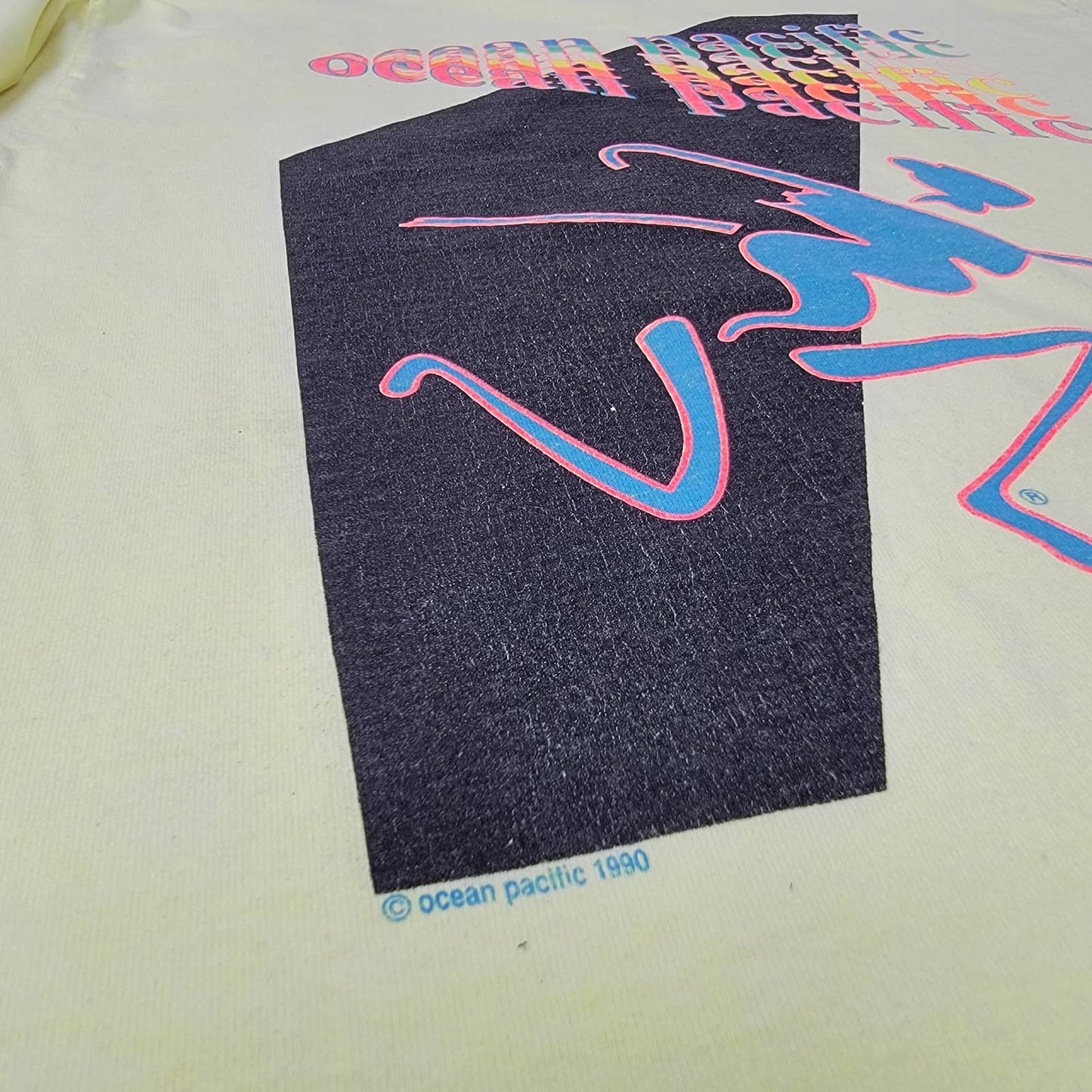 Rare Vintage 90s Neon Ocean Pacific Single Stitch Tee - M