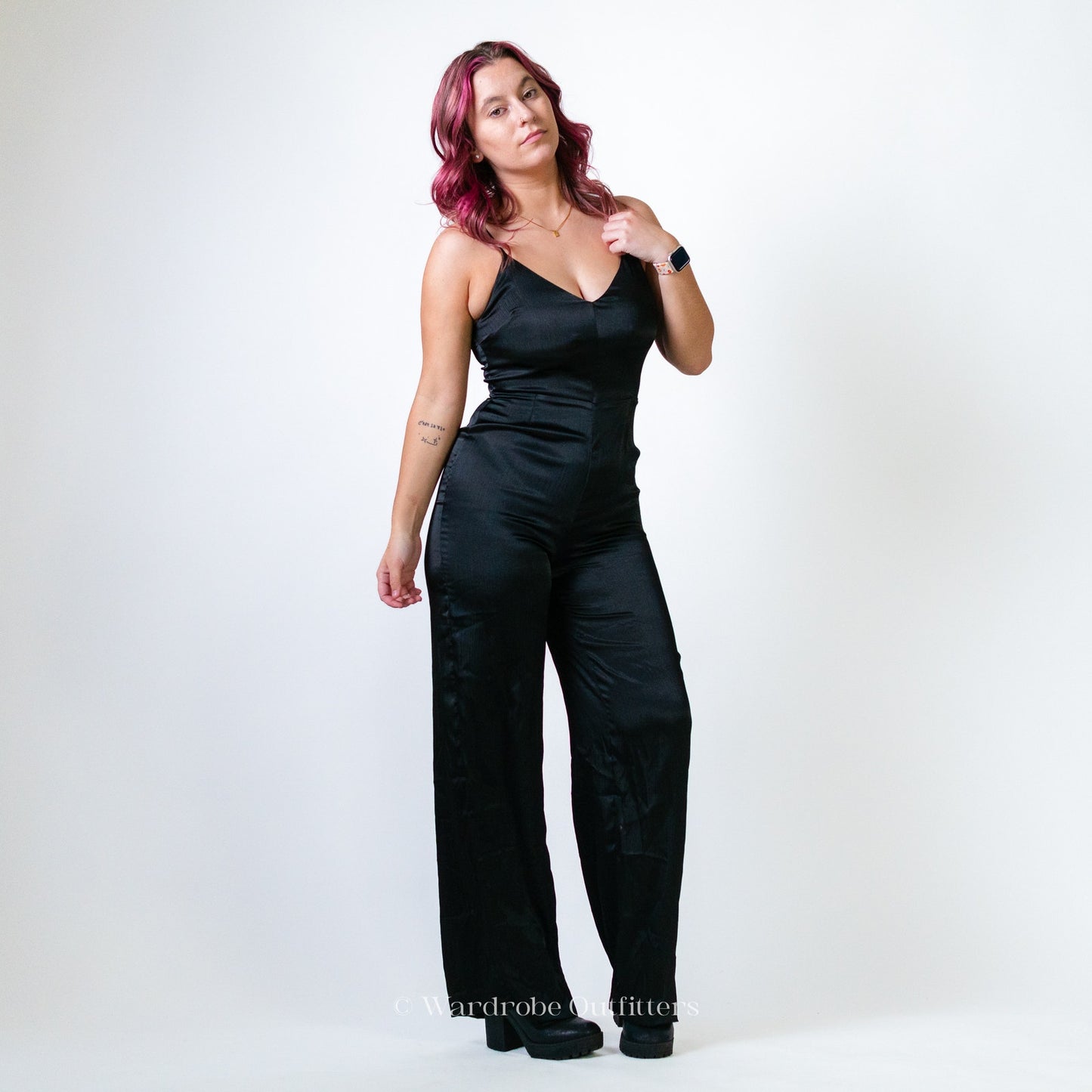 F21 Contemporary Black Silky Romper