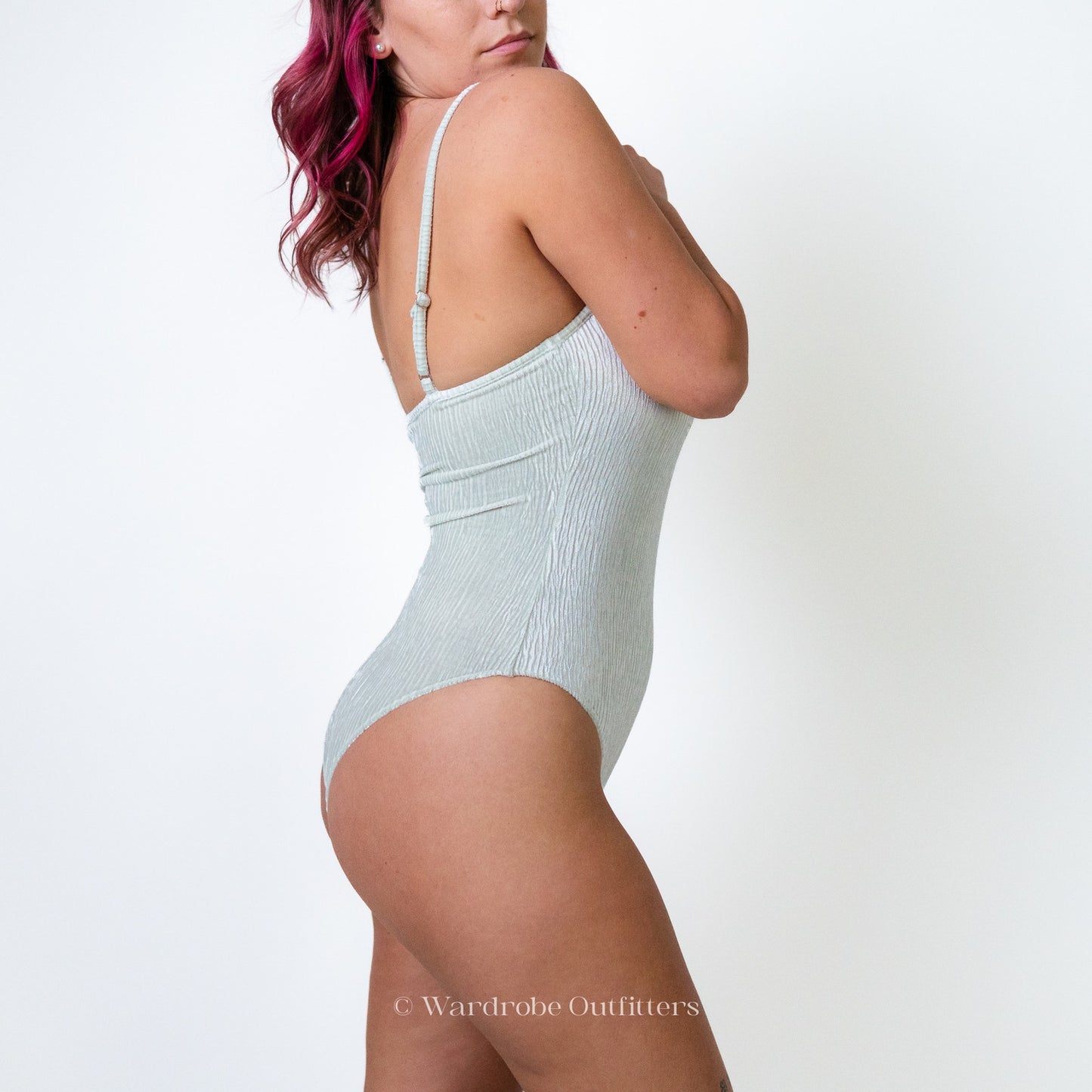 F21 Ribbed Light Blue Body Suit Intimates