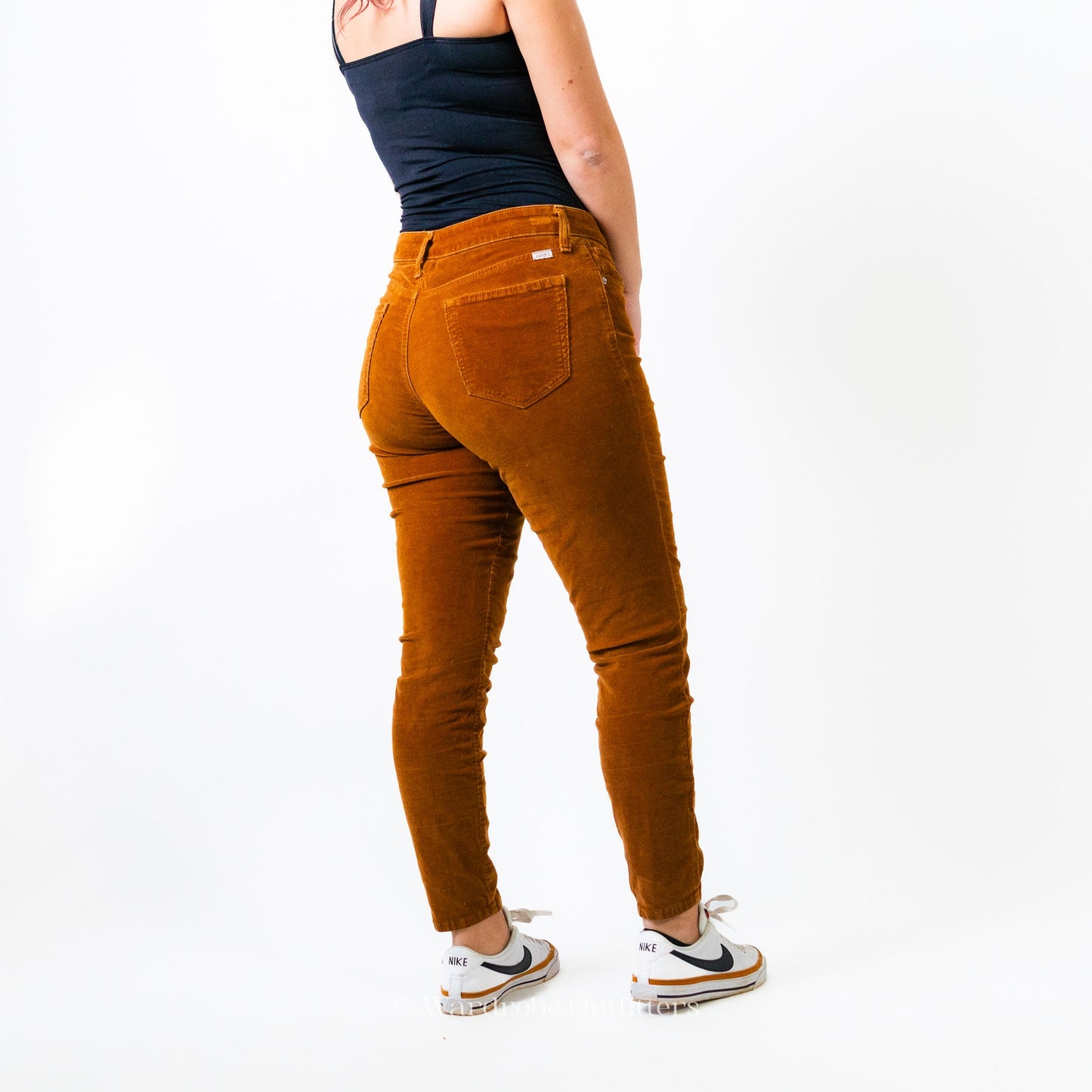 LUCKY BRAND Burnt Orange Corduroy Ava Skinny Mid Ride Jeans