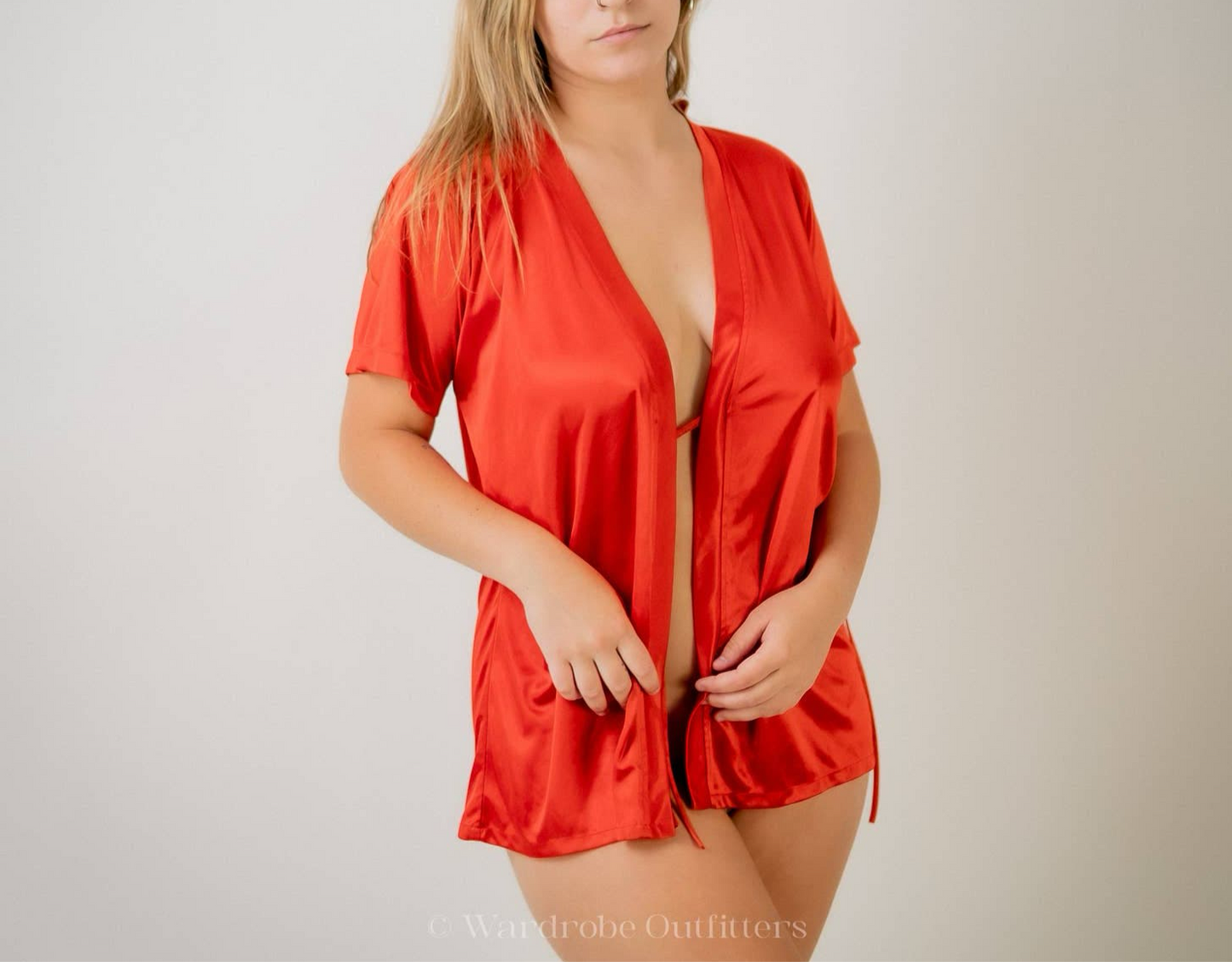 Vintage y2k Silky Babydoll Top Sleep Shirt Pajama Nightie Robe Lingerie - S