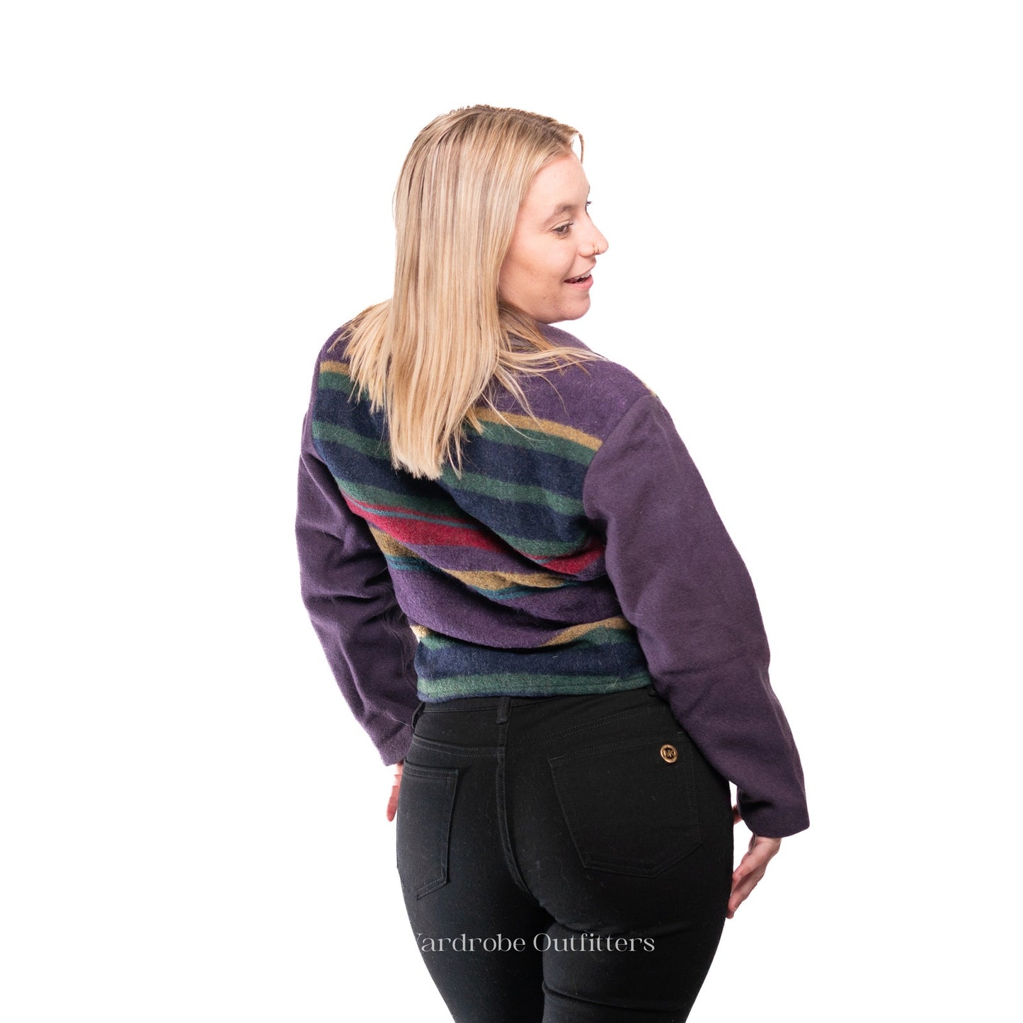 Vintage Wool 80's Western Striped Jacket - S