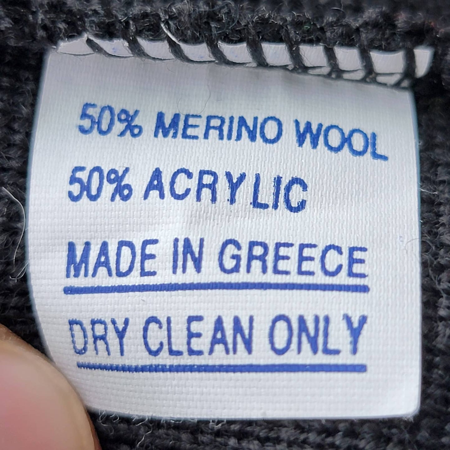 One of a Kind Vintage Black Knitted Wool & Fur Sweater Vest Cardigan - S