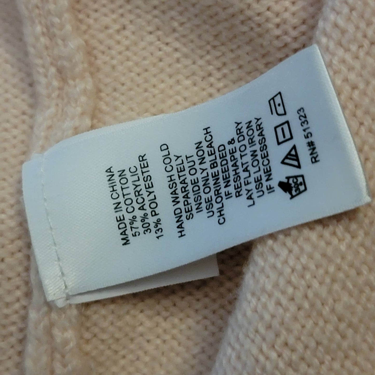 Blush Rose Pink Tassel Knit Pullover Crewneck Sweatshirt - L