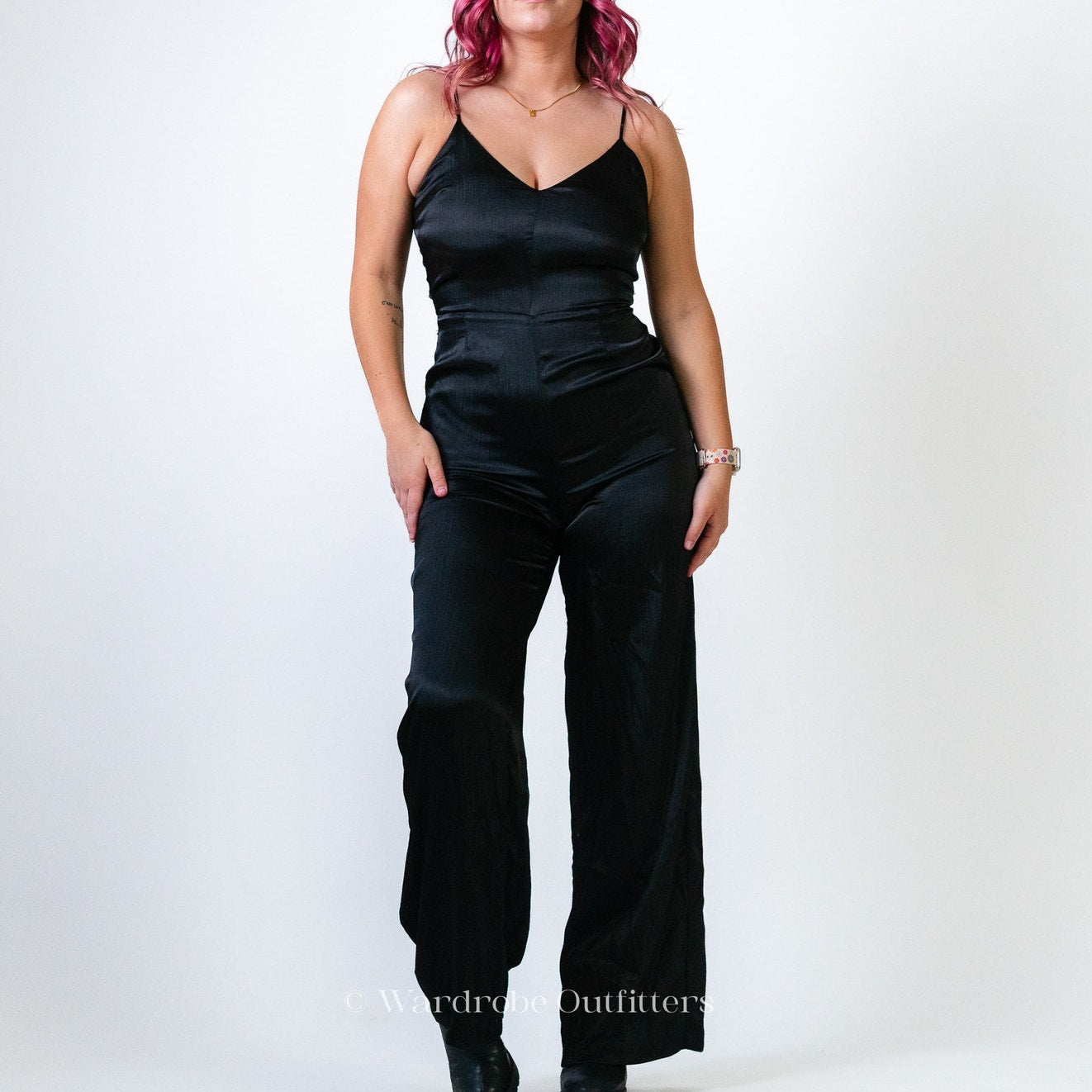 F21 Contemporary Black Silky Romper