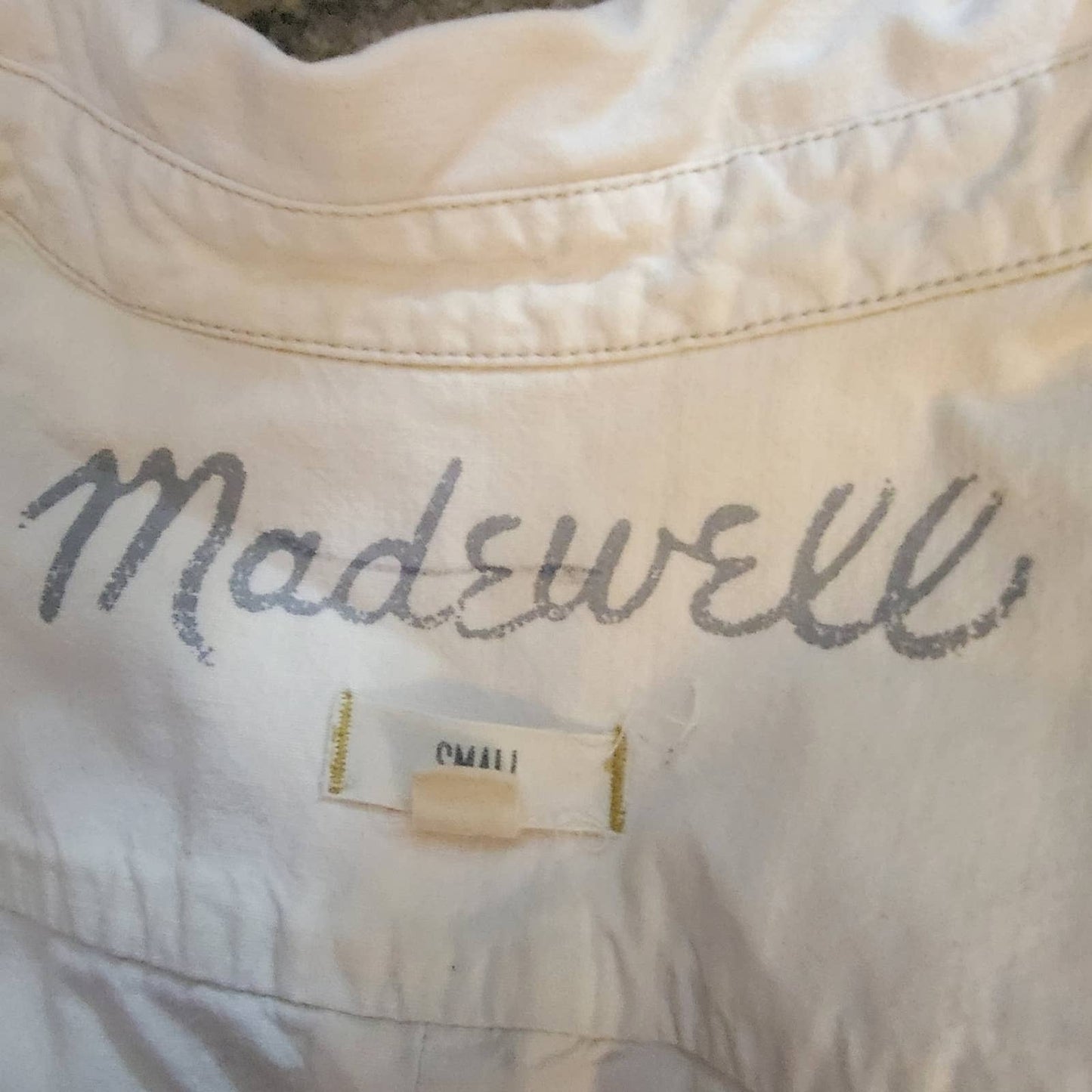 Madewell White Oxford Button Up Collared Shirt