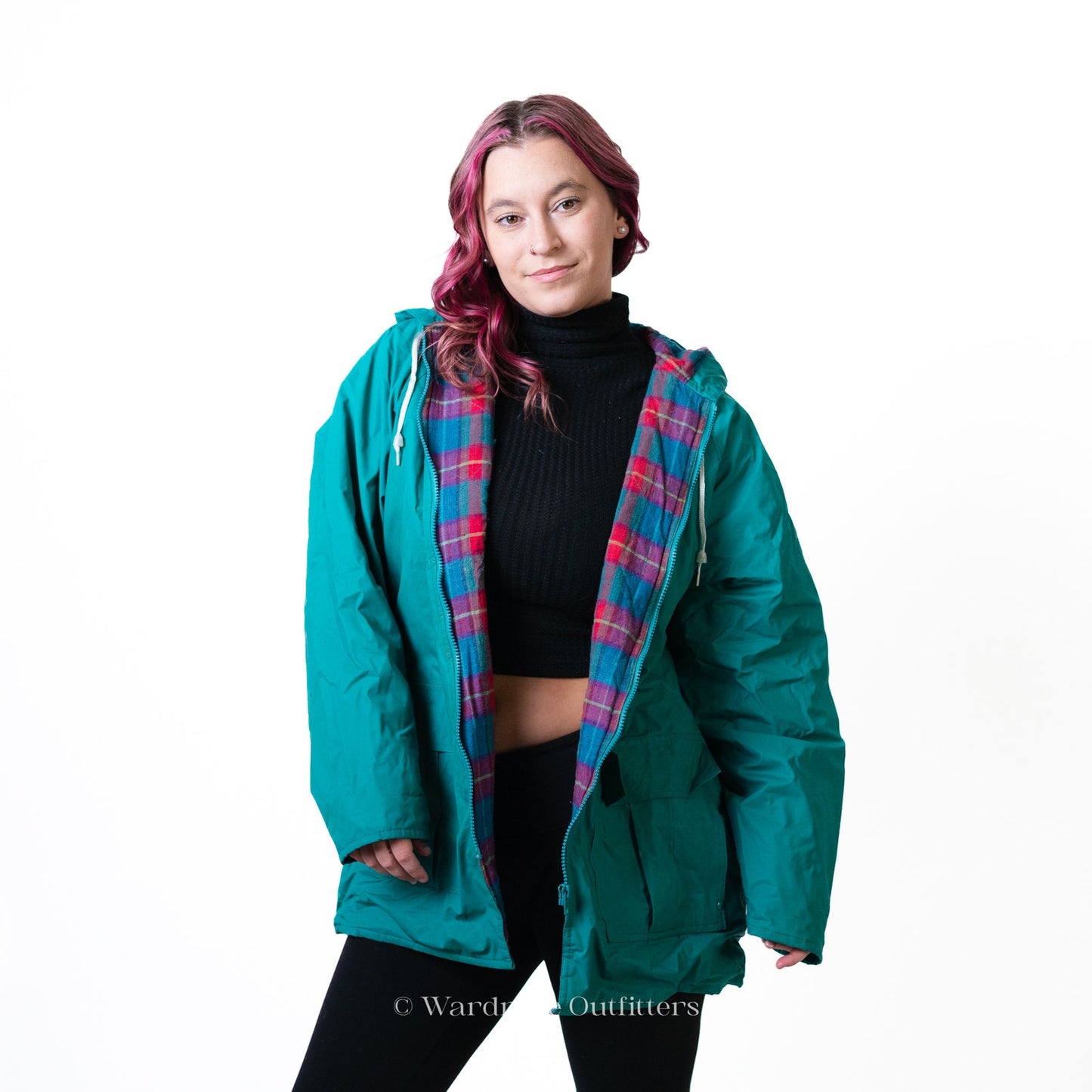 Vintage Misty Harbor Teal Green All Weather Rain Coat