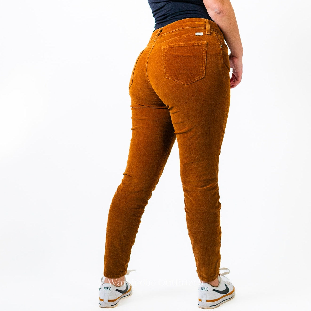 LUCKY BRAND Burnt Orange Corduroy Ava Skinny Mid Ride Jeans