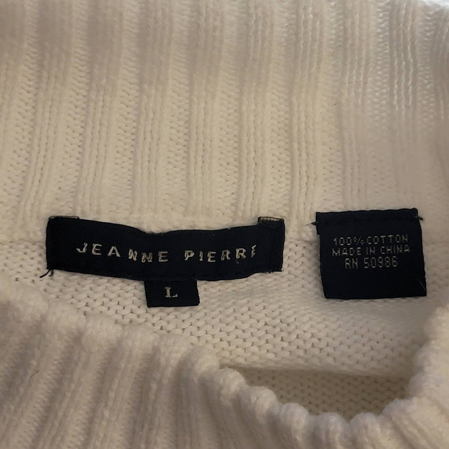 Jeanne Pierre White Turtleneck Sweater - L
