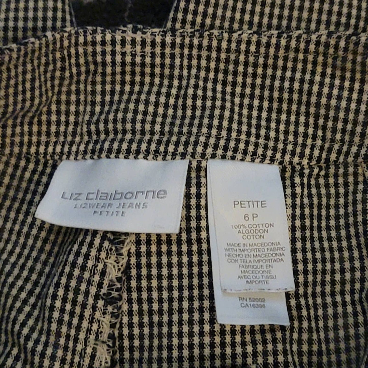 Lizwear Liz Claiborne Gingham Checker Plaid Trouser Pants - 6