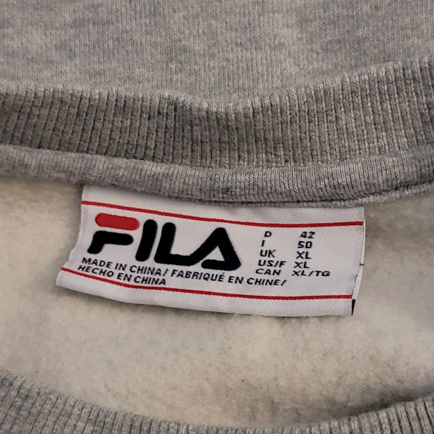 Y2K FILA Gray Crewneck Pullover Sweatshirt - L