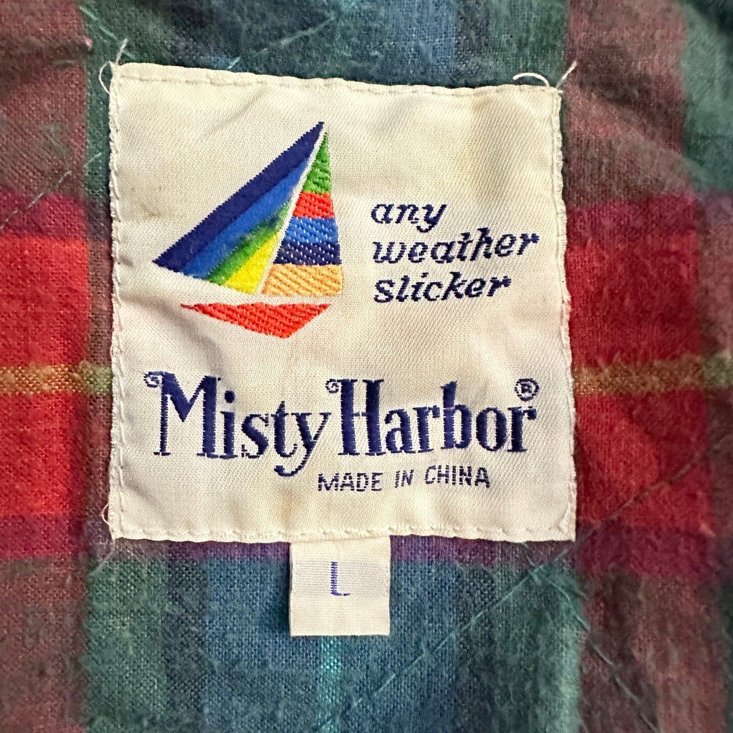 Vintage Misty Harbor Teal Green All Weather Rain Coat