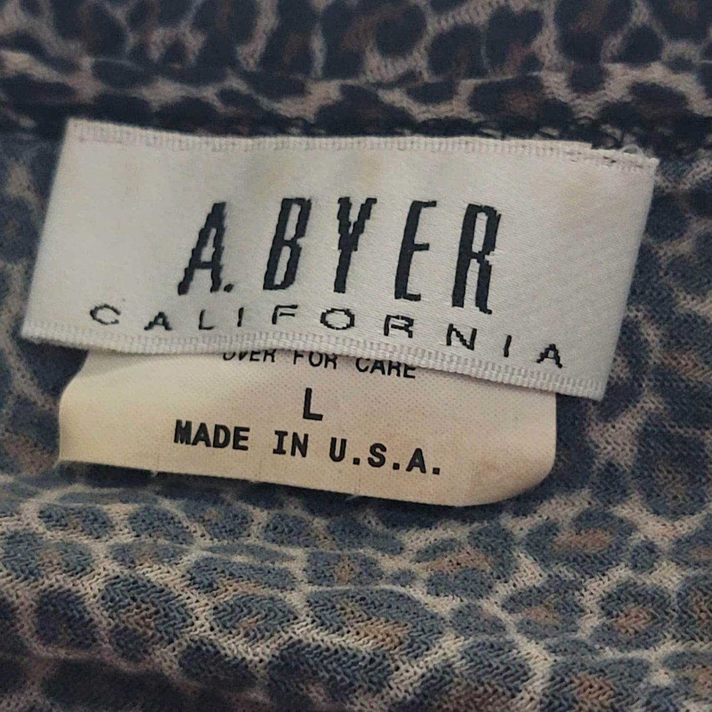 Vintage 90s A. byer Leopard Cheetah Print Stretchy Crop Tee Shirt