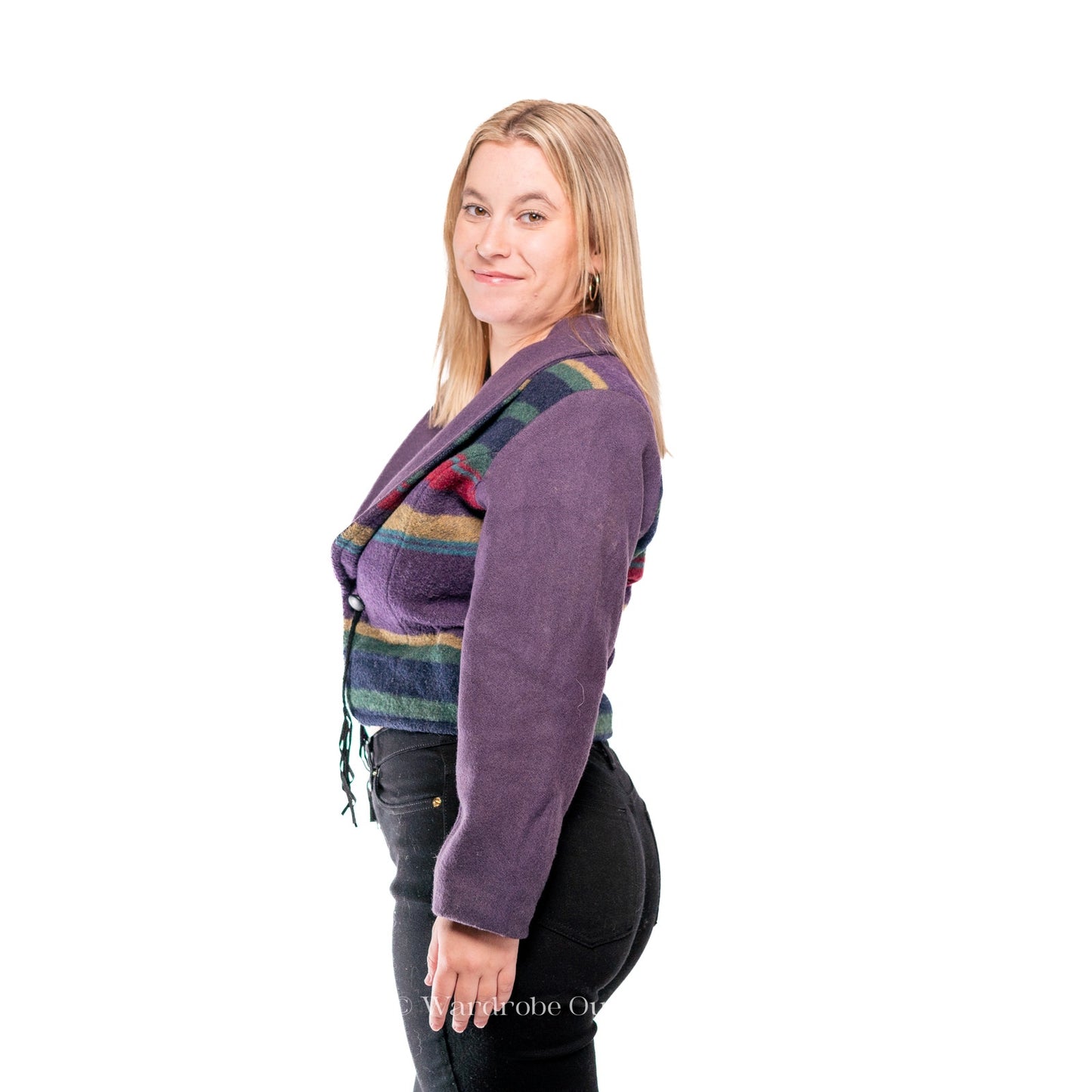Vintage Wool 80's Western Striped Jacket - S