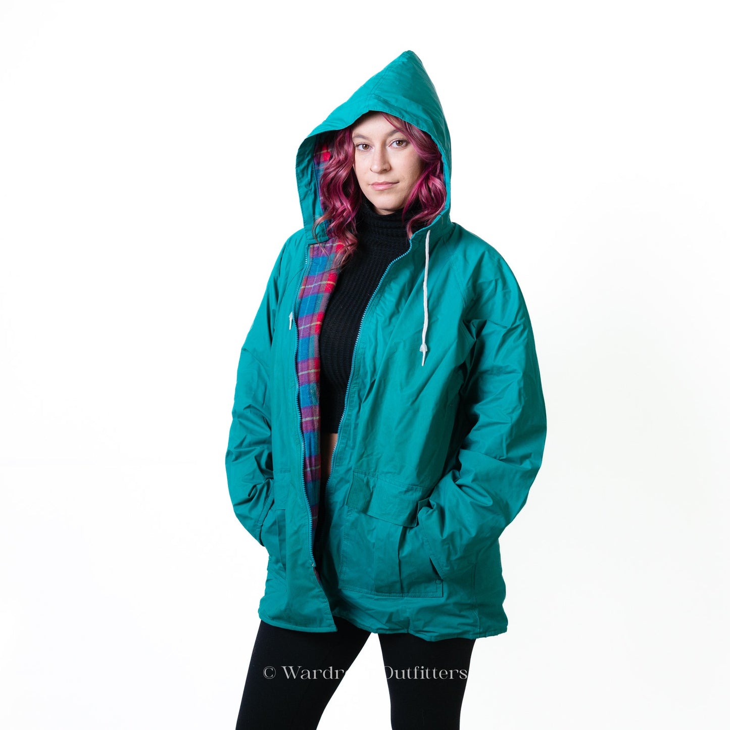Vintage Misty Harbor Teal Green All Weather Rain Coat