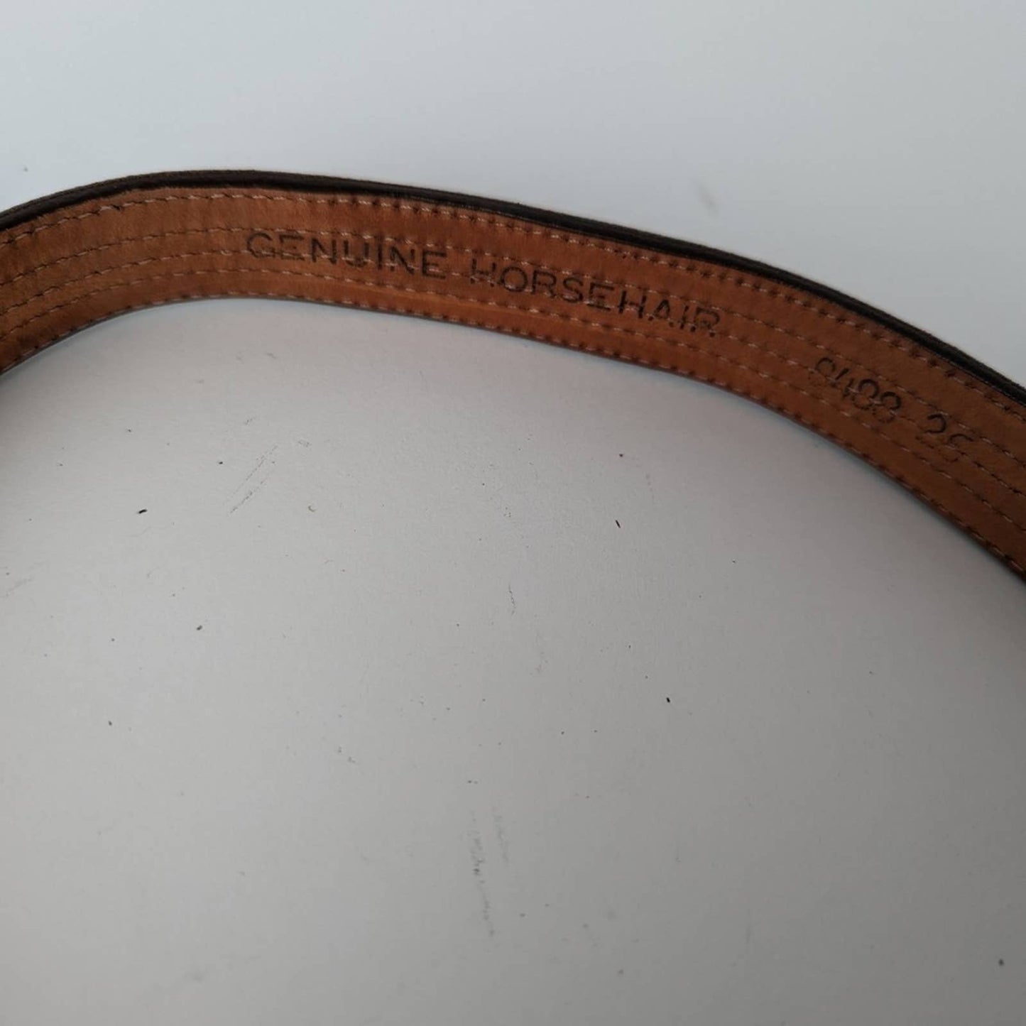 Vintage 80s Leather and Horsehair Western Belt - M