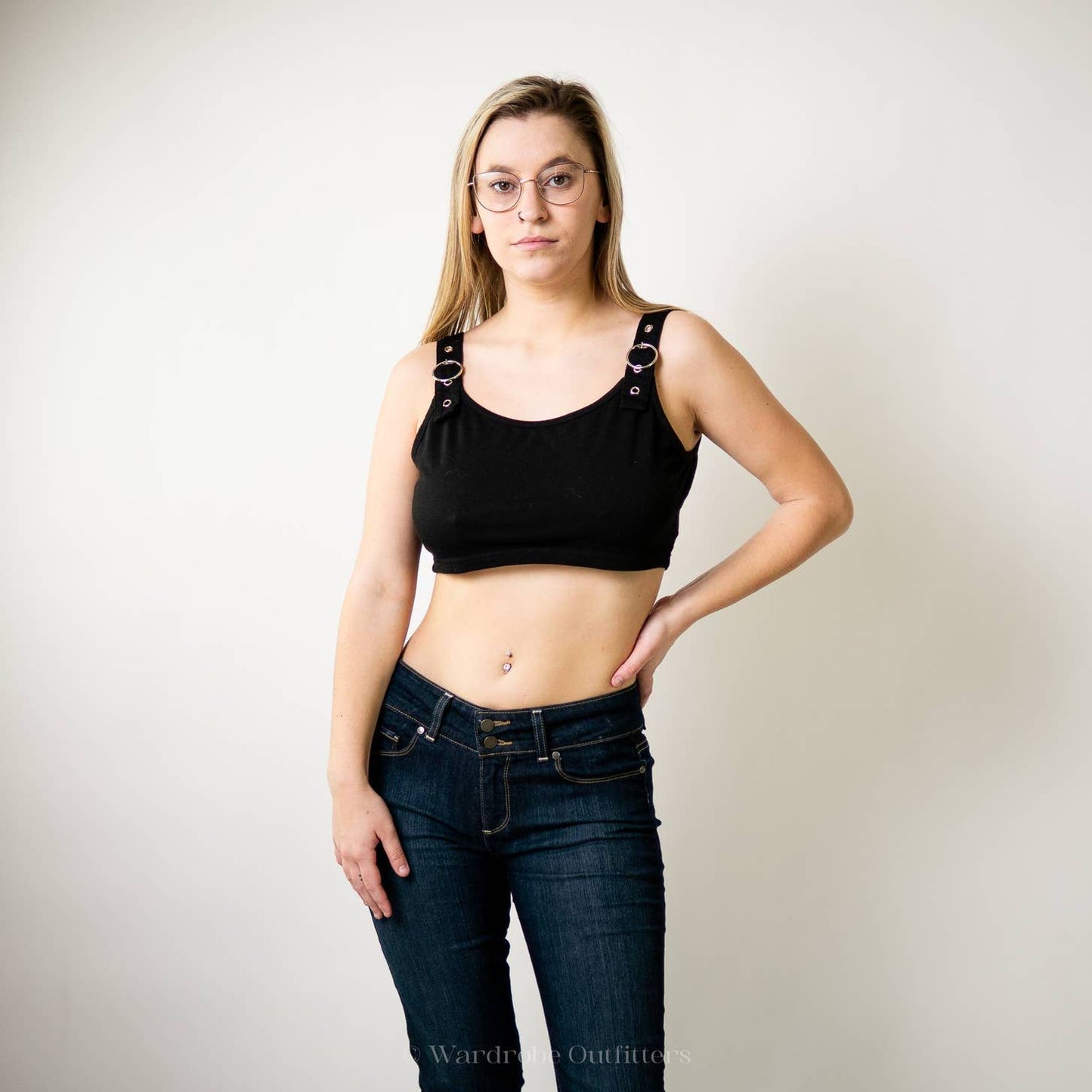 Black Crop Tank Top Halter