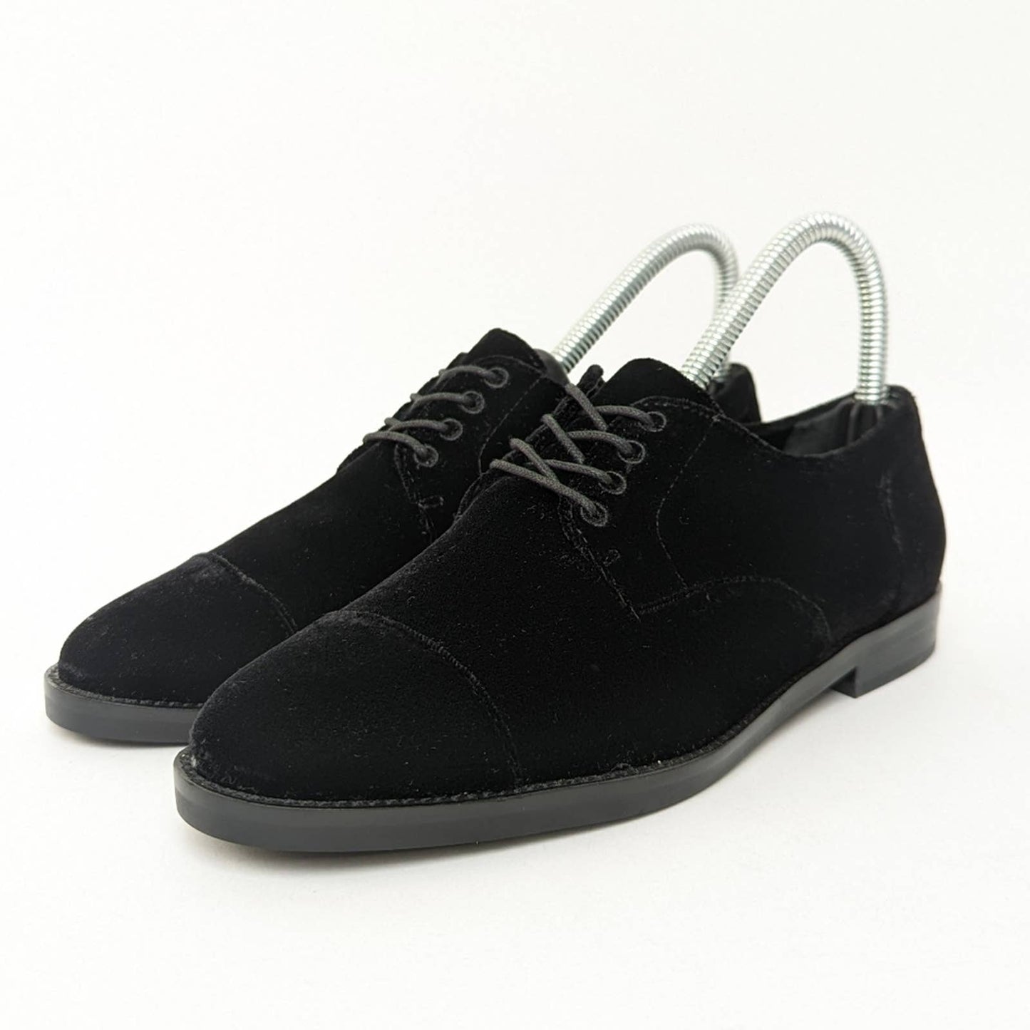 NWOT Ralph Lauren Maryna Black Suede Derby Oxford Flats - 6