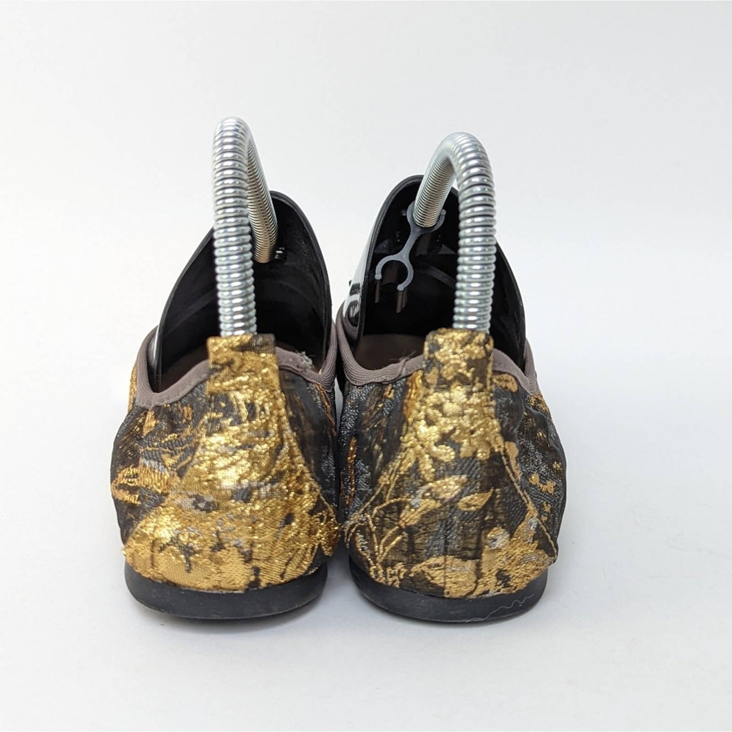 Jessica Simpson Nolan Bow Shimmery Gold Floral Ballet Flats - 7.5