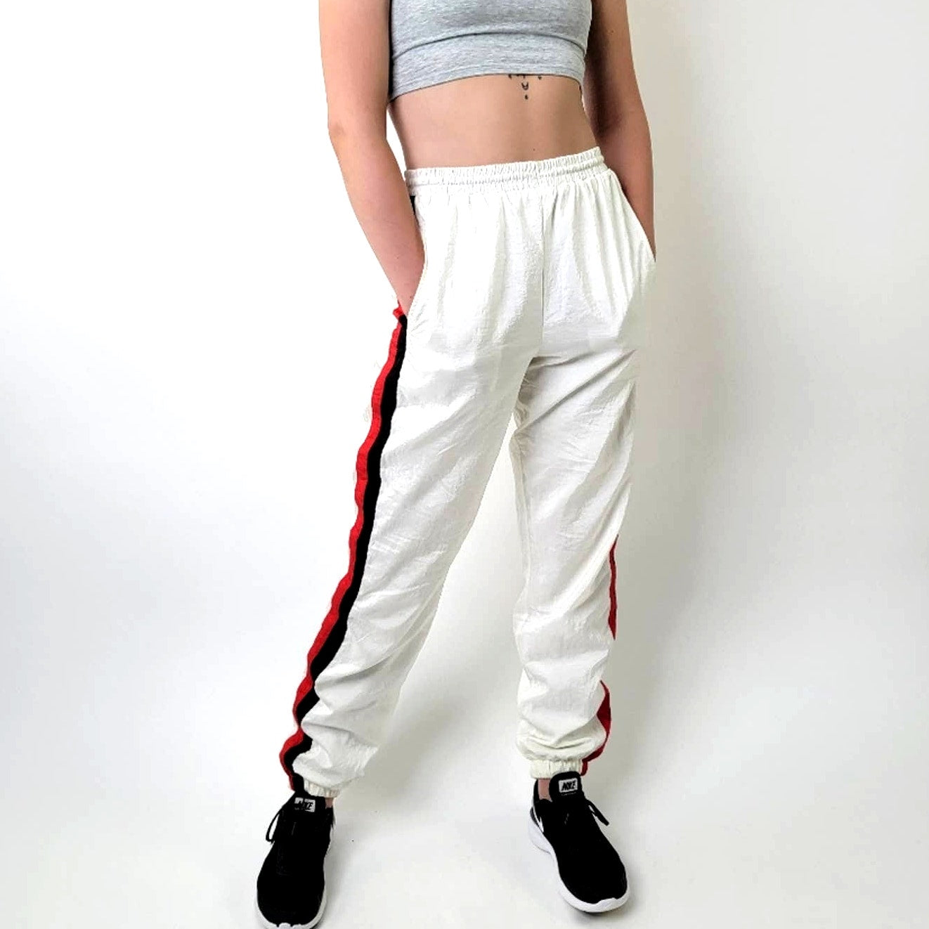 Boast USA Striped Colorblock Warm-Up Jersey Lined Track Pants - M