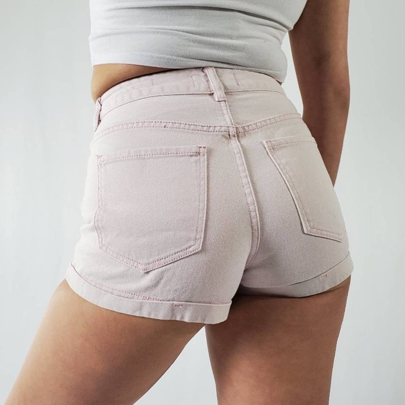 Pacsun Pale Pink High Rise Mom Shorts - 26