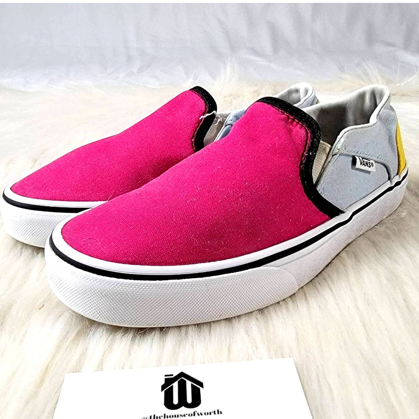 Vans Retro Neon Color Block Slip On Sneakers - 7