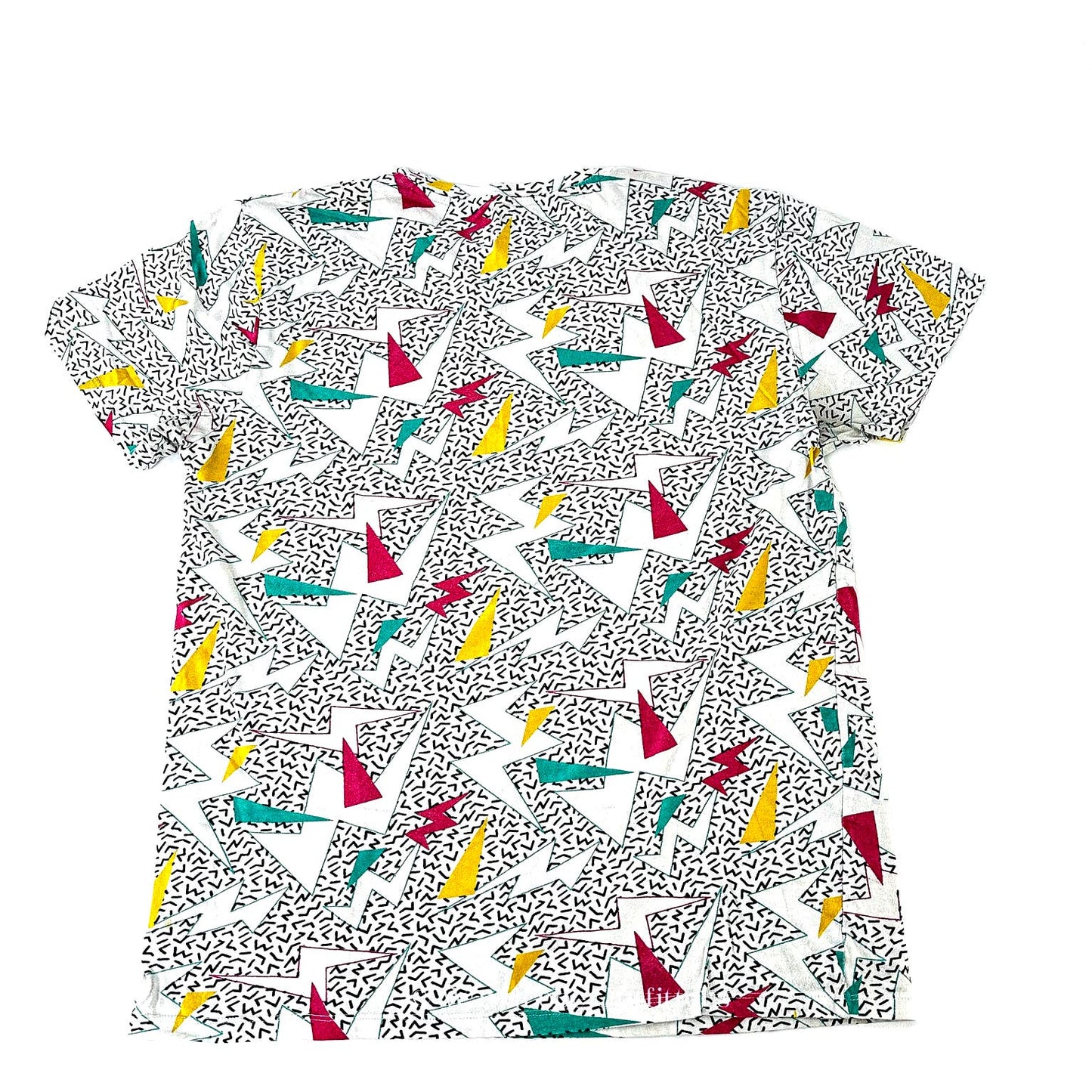 Retro Vintage 80s Style Color Block Abstract Geometric Tee Shirt - M