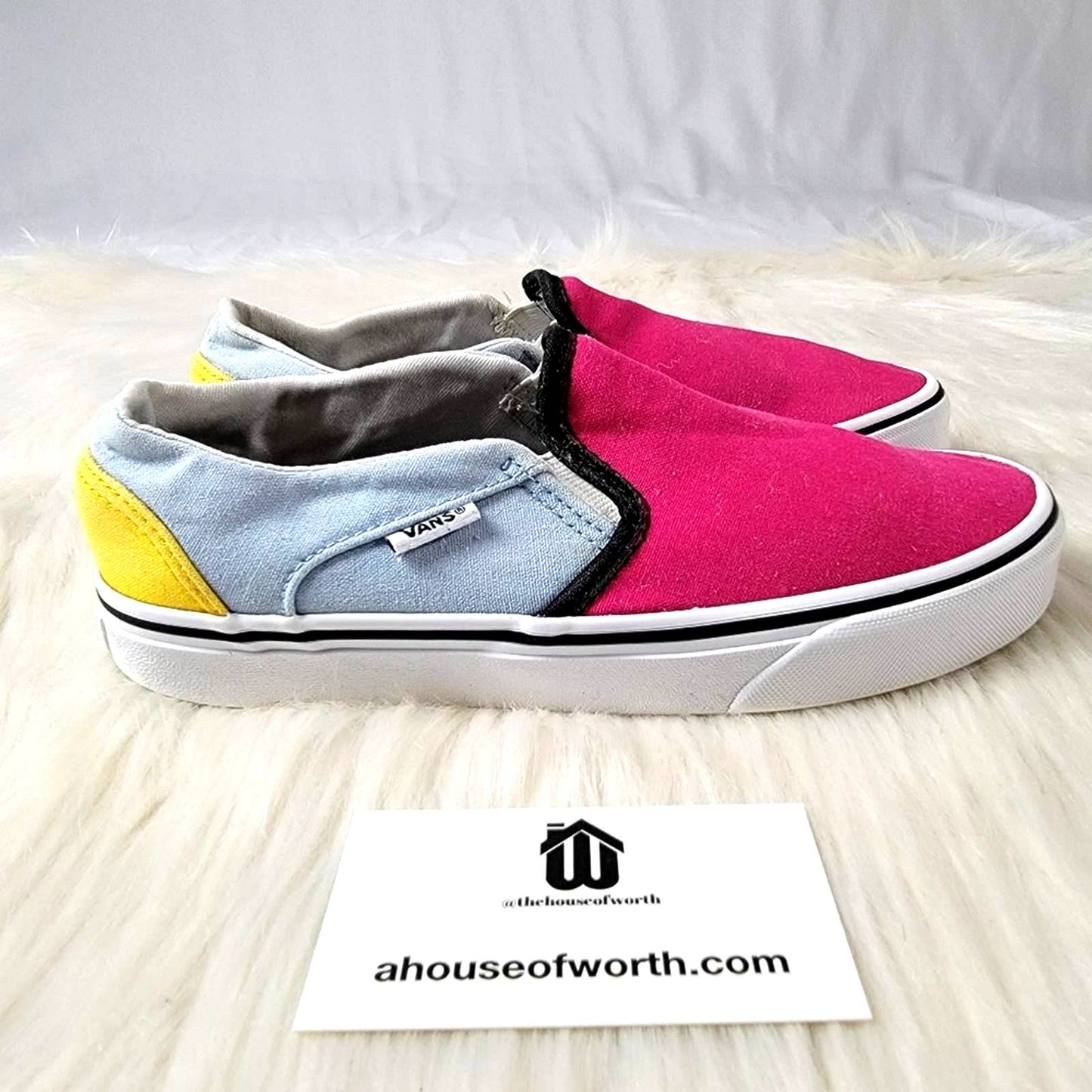 Vans Retro Neon Color Block Slip On Sneakers - 7