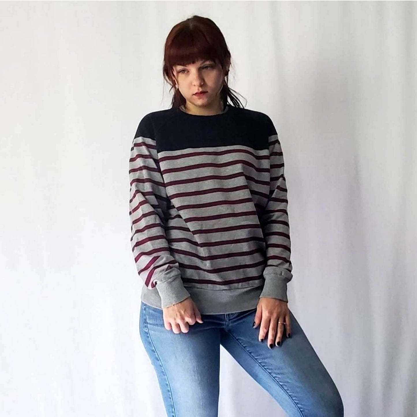 Bossini Striped Colorblock Sweatshirt - M