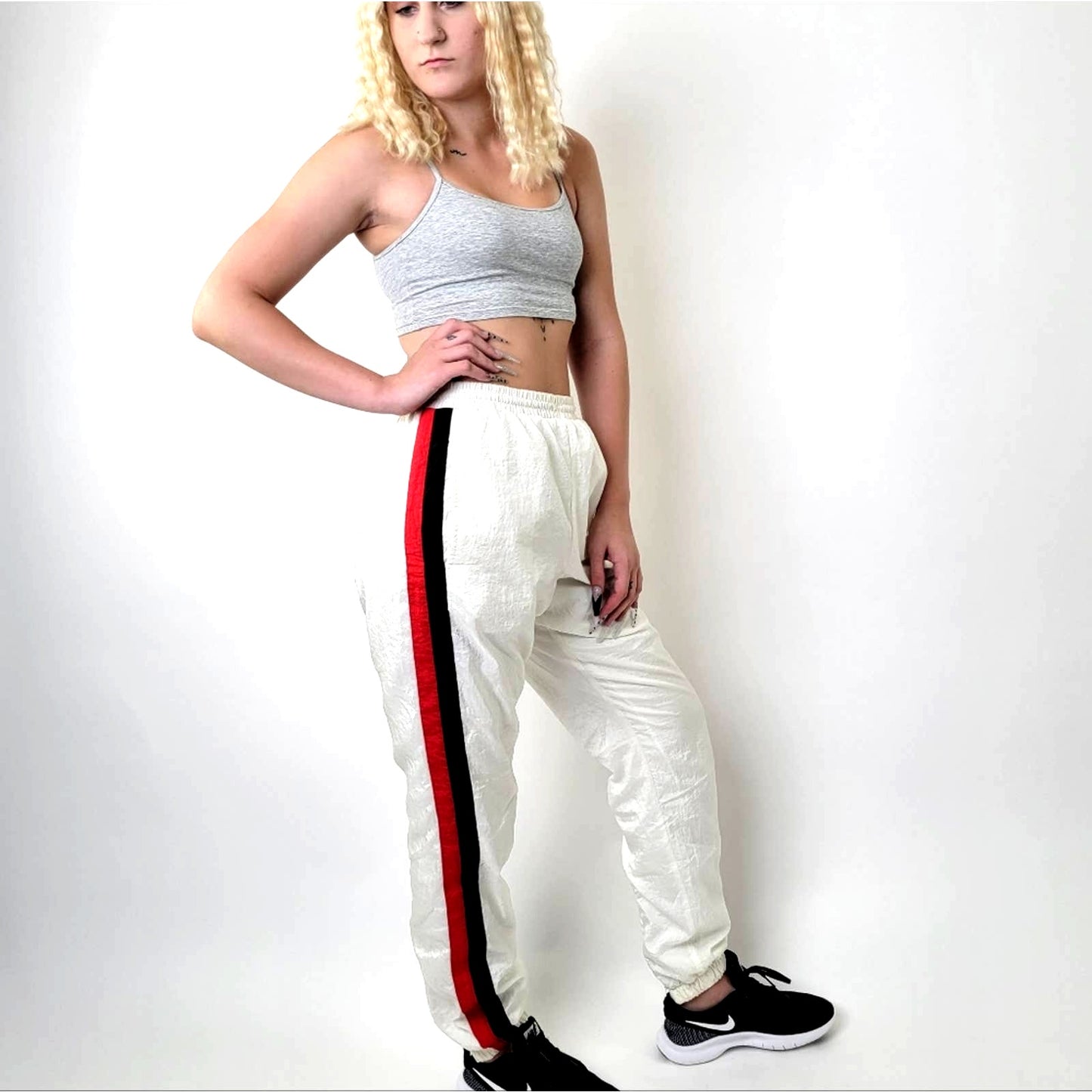 Boast USA Striped Colorblock Warm-Up Jersey Lined Track Pants - M