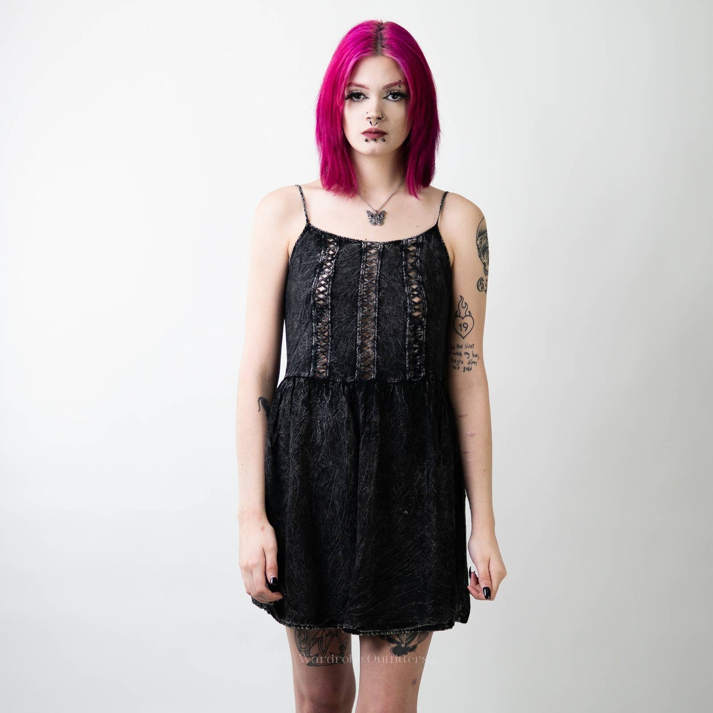 Anthropology Finn & Clover Black Grungy Mini Dress - M