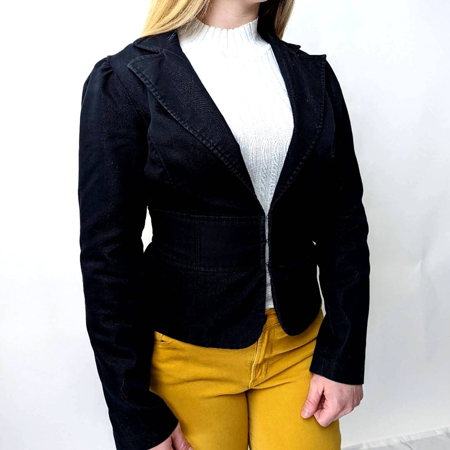Guess Y2K Black Peplum Jacket - M