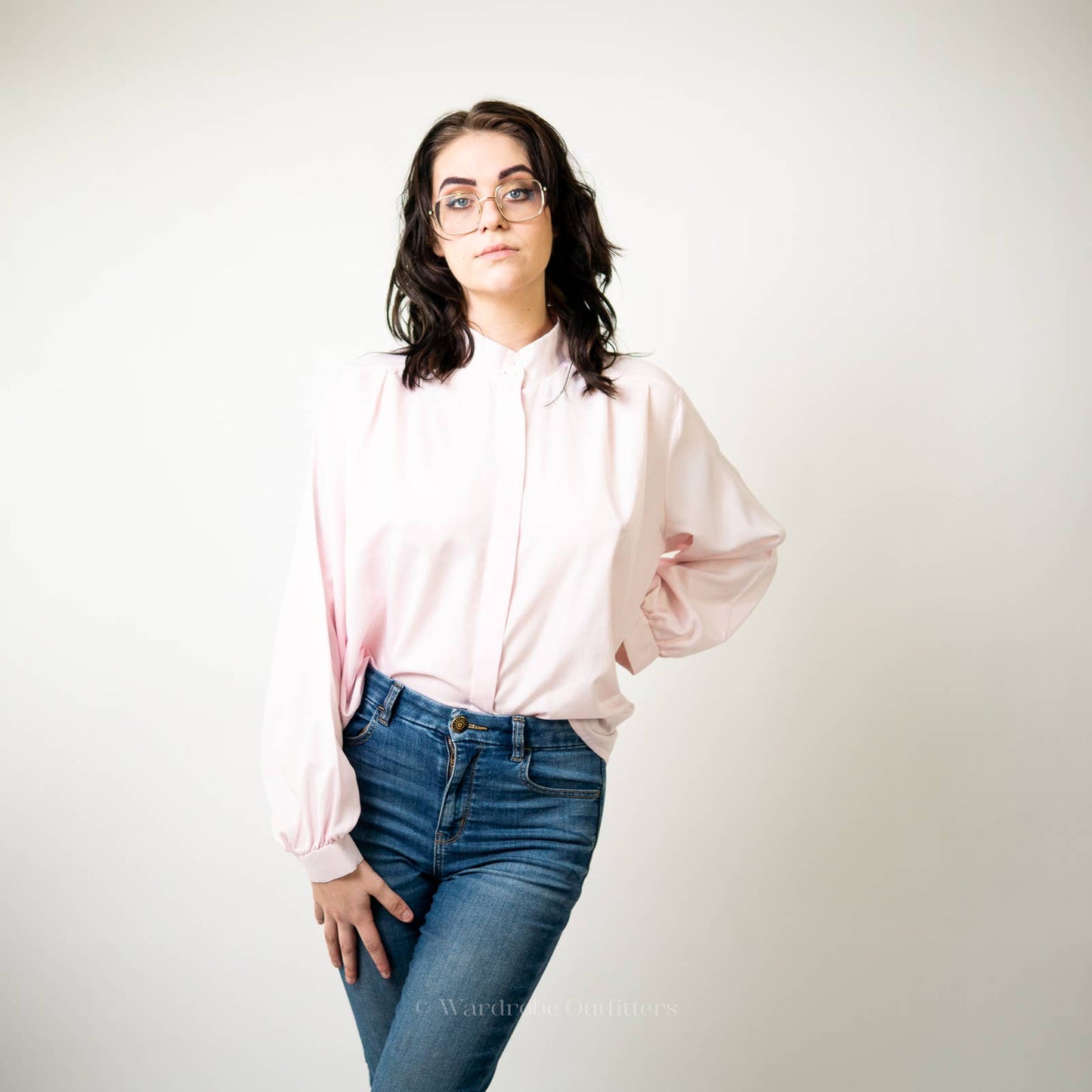 Vintage 80s Pastel Button Up Blouse