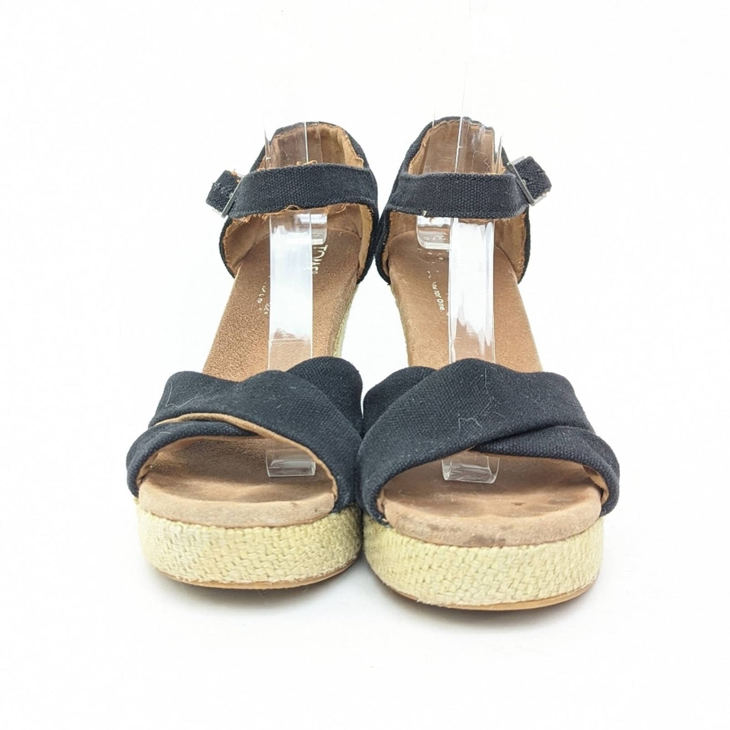Toms Open Toe Strappy Wedge Espadrille Heels - 7.5