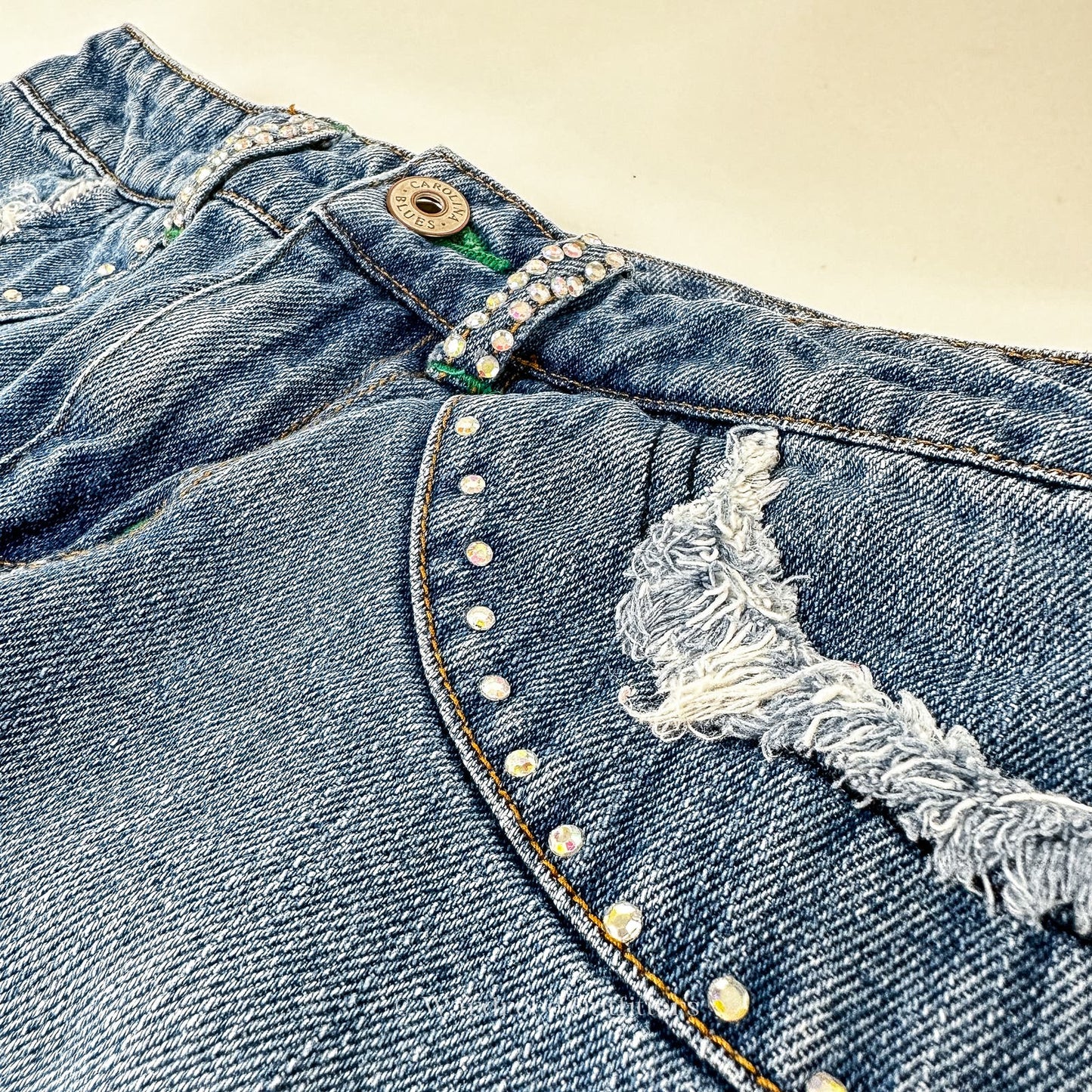 Vintage Y2K Carolina Blues Girls Sequin Skirt