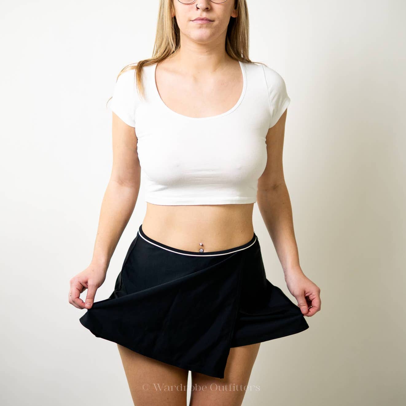 Vintage 90s Black Tennis Mini Skirt
