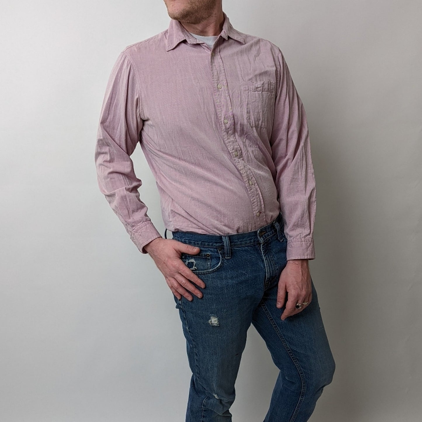 Cremieux Pale Pink Long Sleeved Button Down Dress Shirt - M