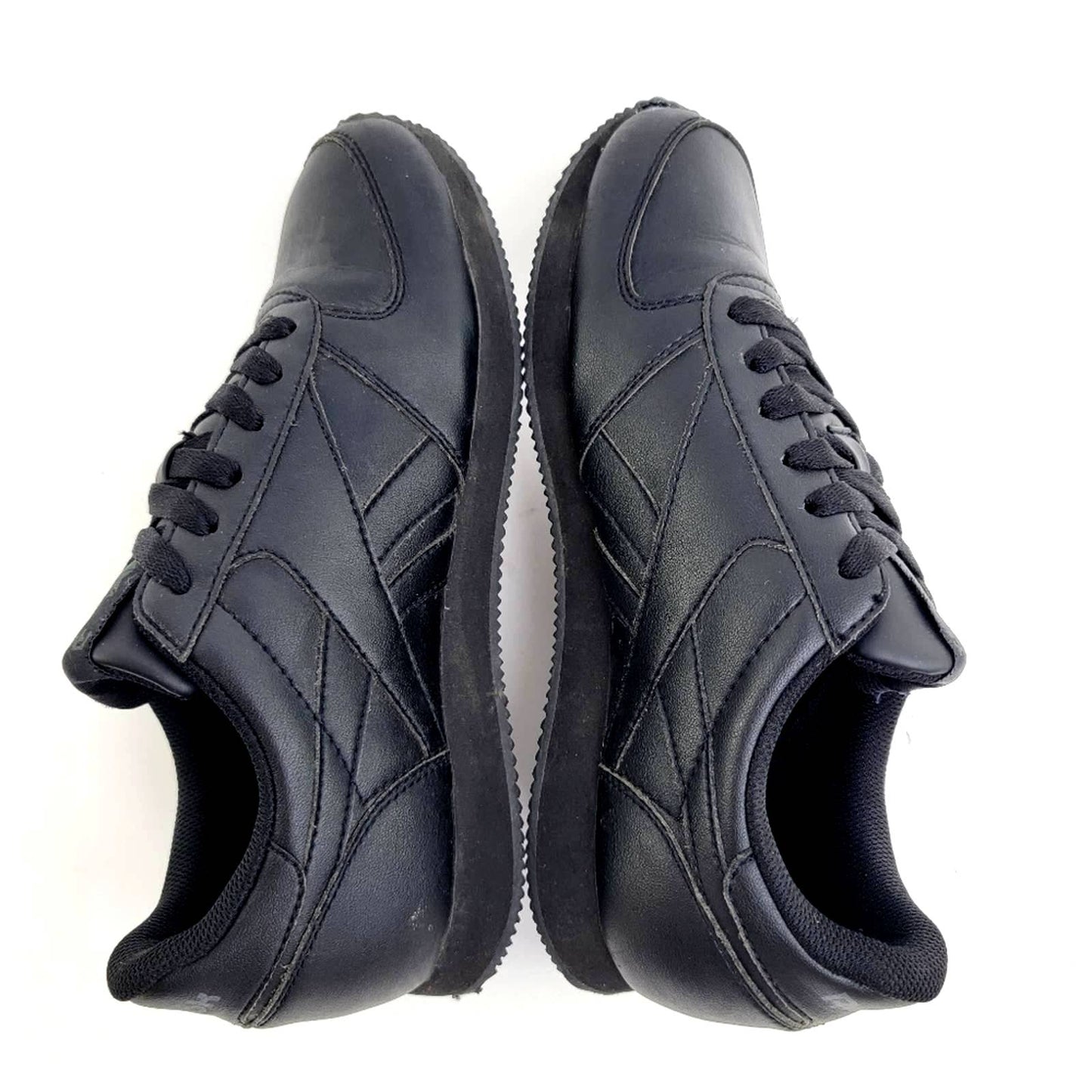 Reebok Black Classic Leather Sneaker Tennis Shoes - 8