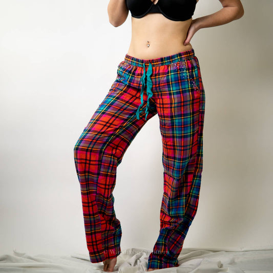 Aerie Plaid Flannel Sequin Pajama Bottoms