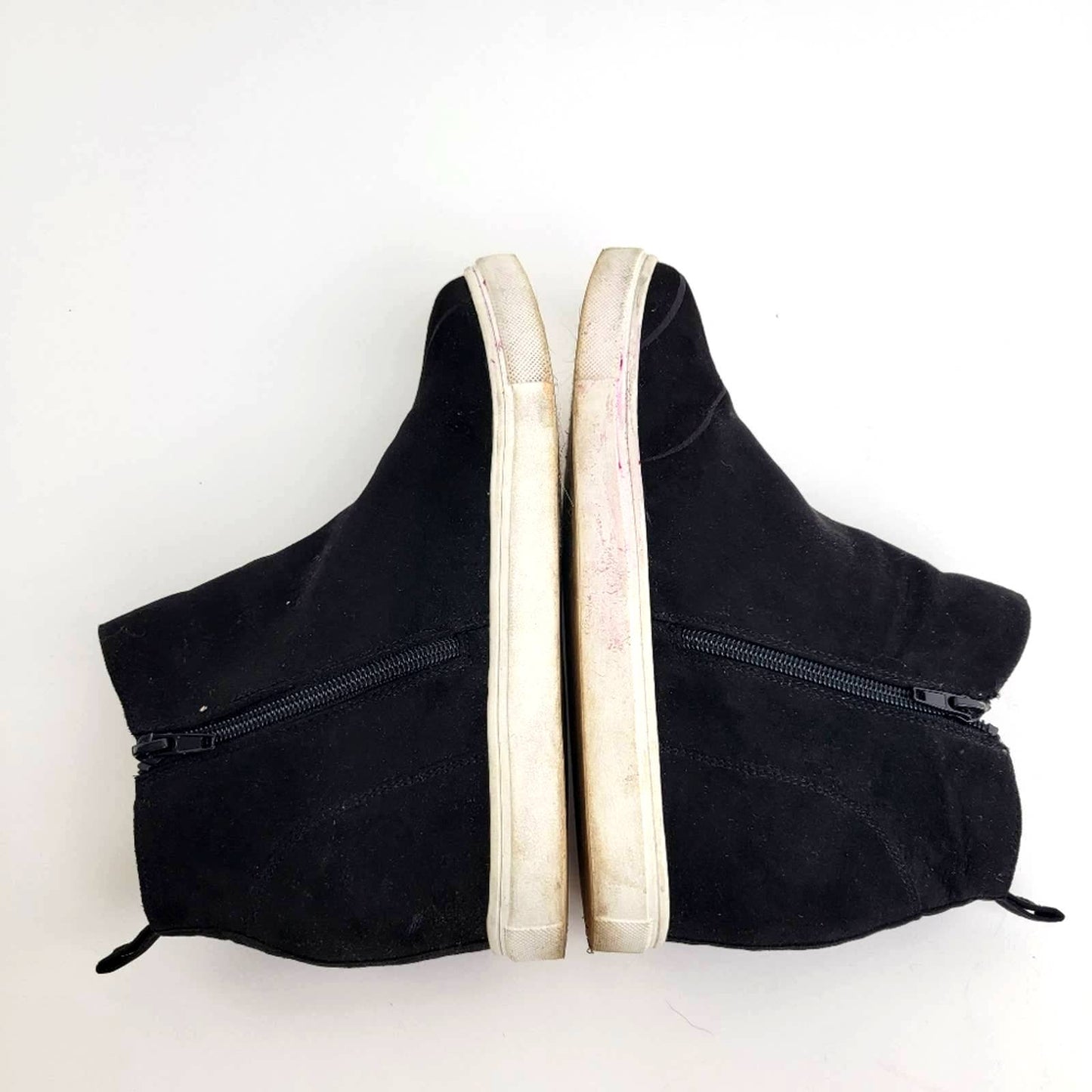 Madden Girl Piper Black Hidden Wedge Sneaker Booties - 8