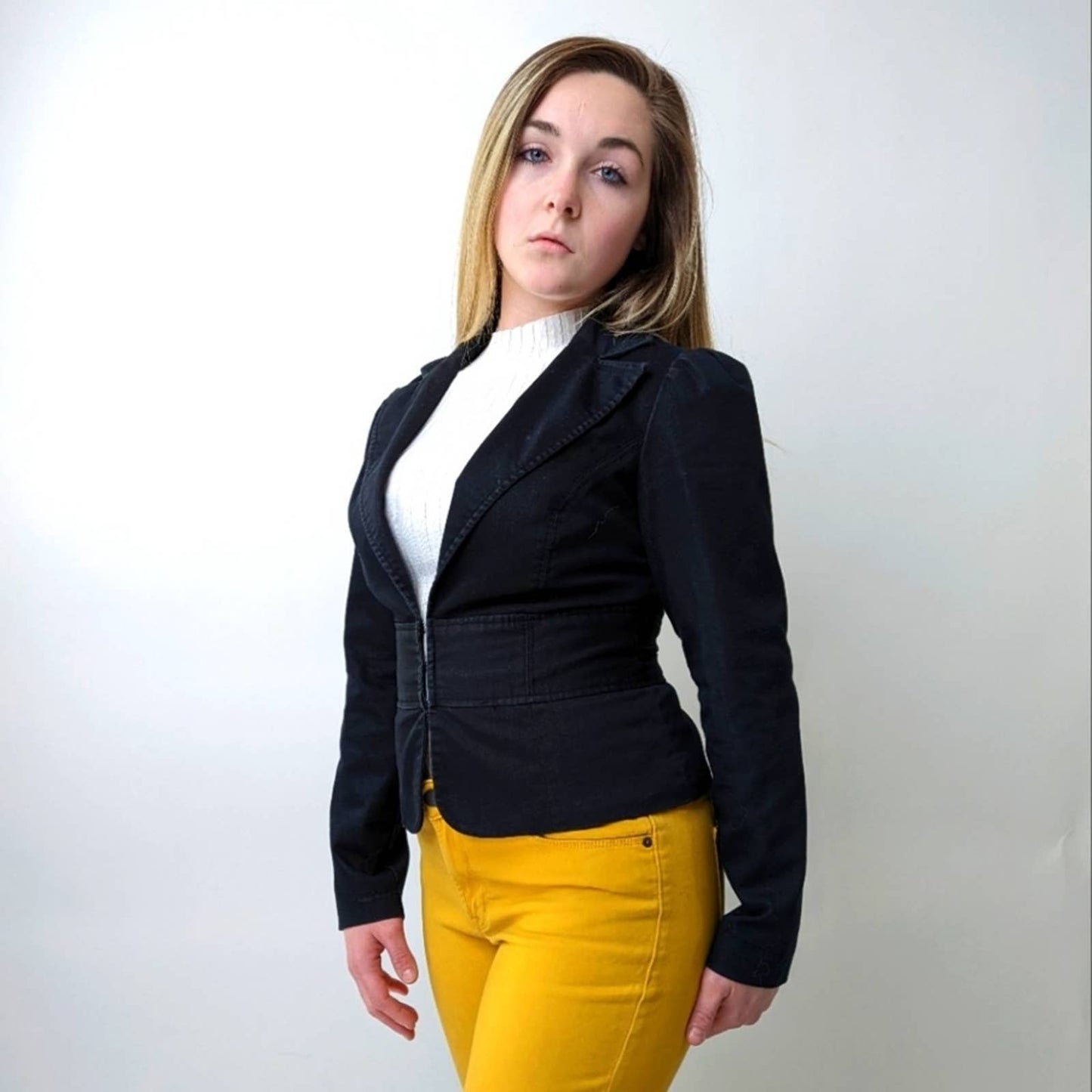 Guess Y2K Black Peplum Jacket - M