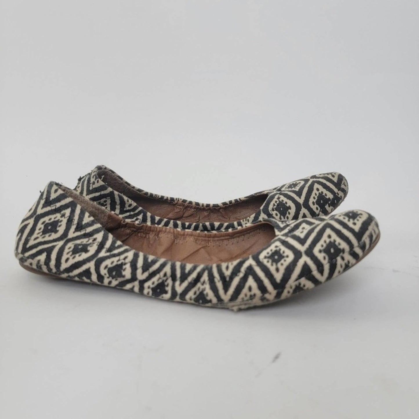 Lucky Brand Erin Black & White Geometric Ballet Flats - 9