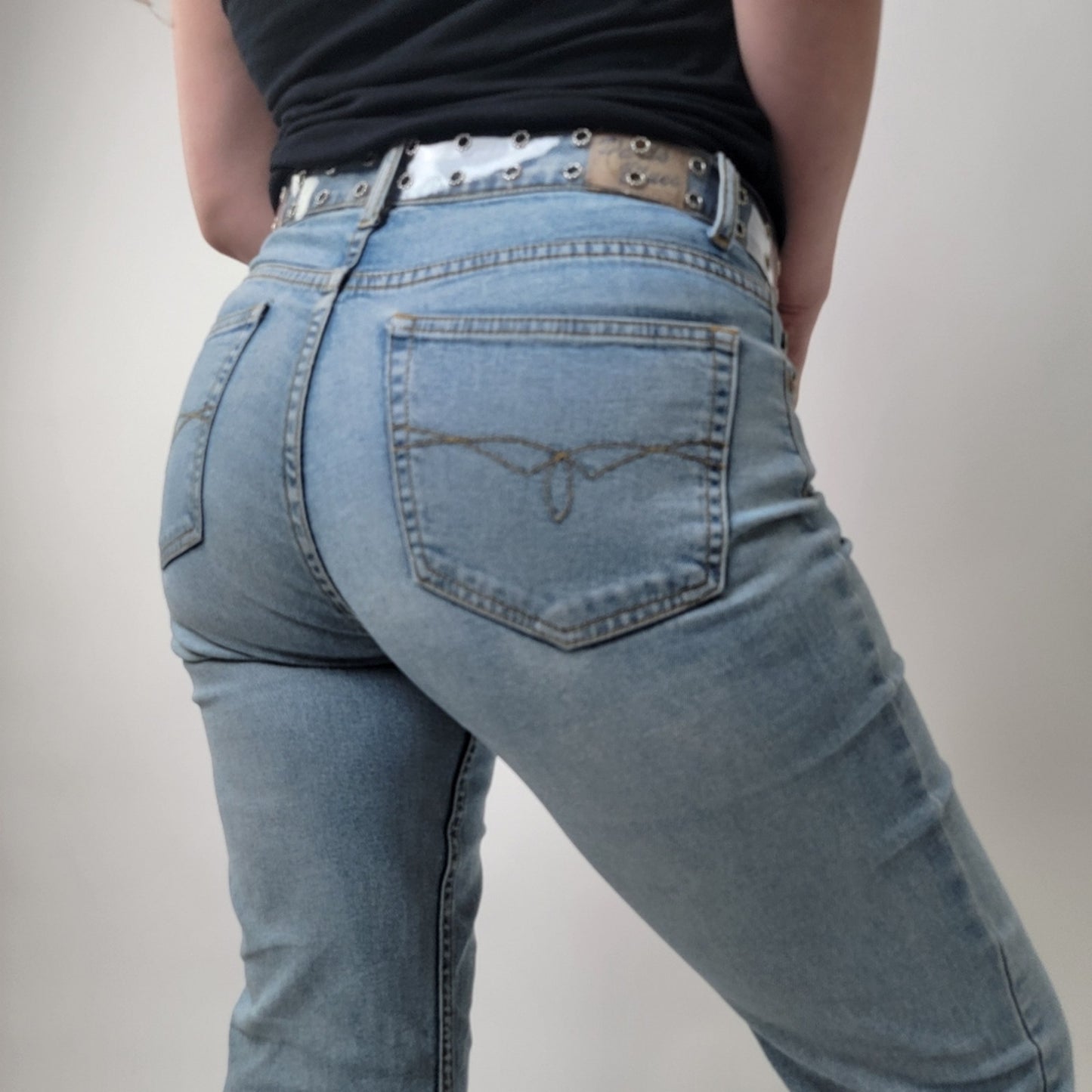 Vintage Y2K Flare low rise light wash Paris Blues Jeans - 9