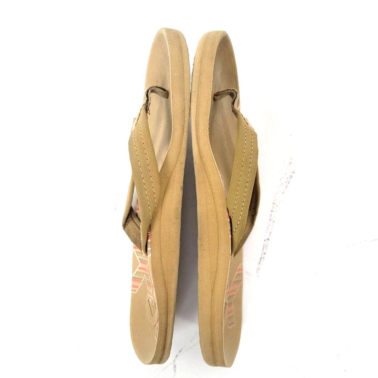 Roxy Sand Tan Flip Flop Sandals - 6