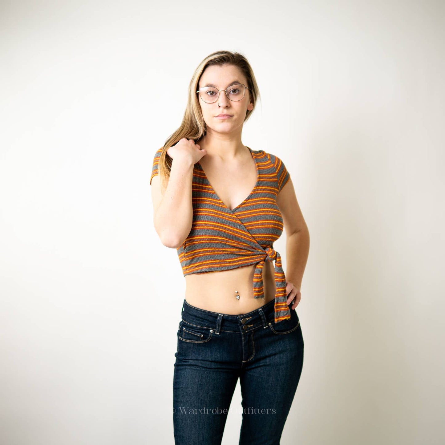 Project Social T x Urban Outfitters Tie Front Wrap Crop Top Tee