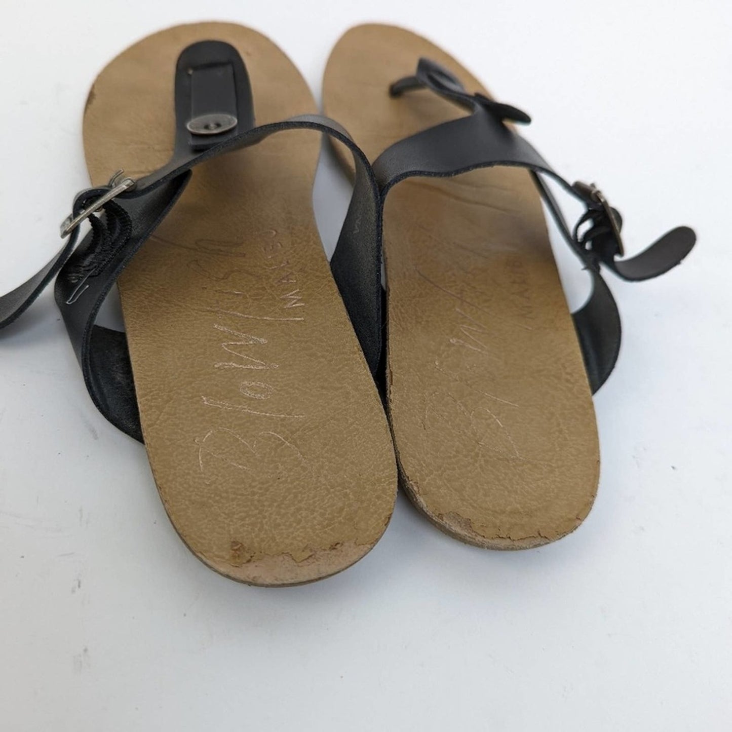 Blowfish Black Wide T-Strap Thong Sandals - 8