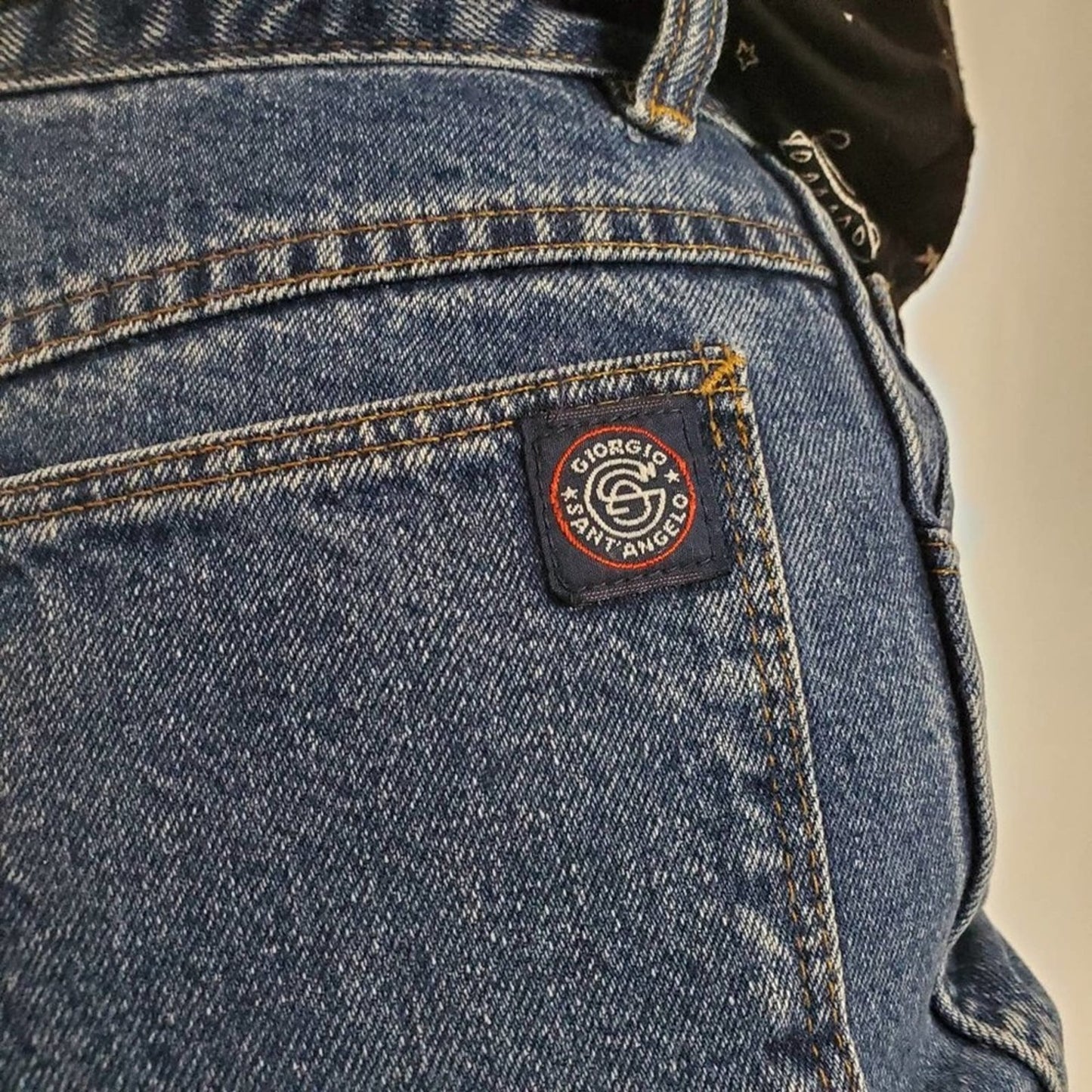Vintage 90s Giorgio Sant'Angelo Cutoff Denim Mom Jean Shorts - 8